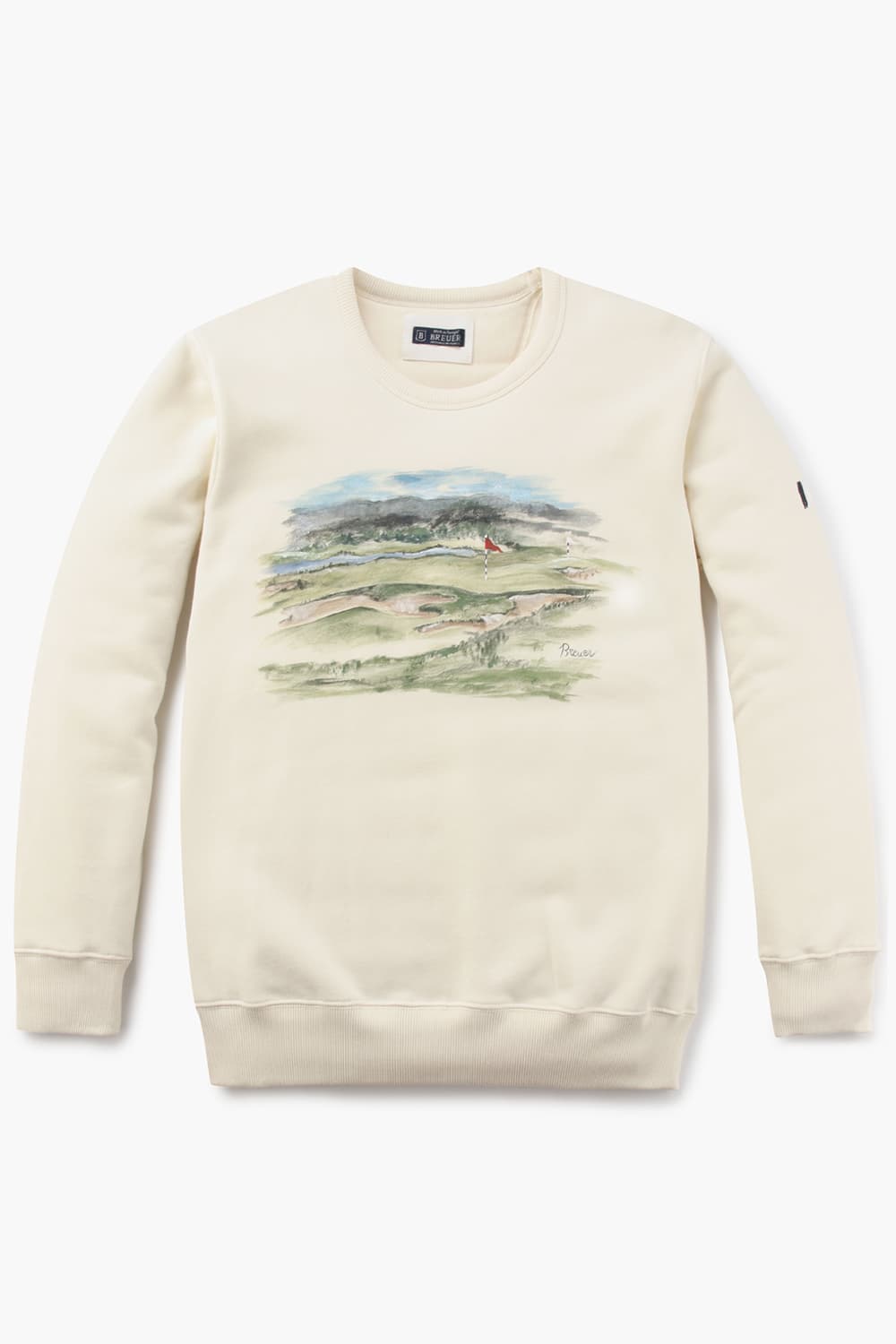 브로이어골프 그린 핸드페인팅 맨투맨 베이지 RE2FMBAPO301R15