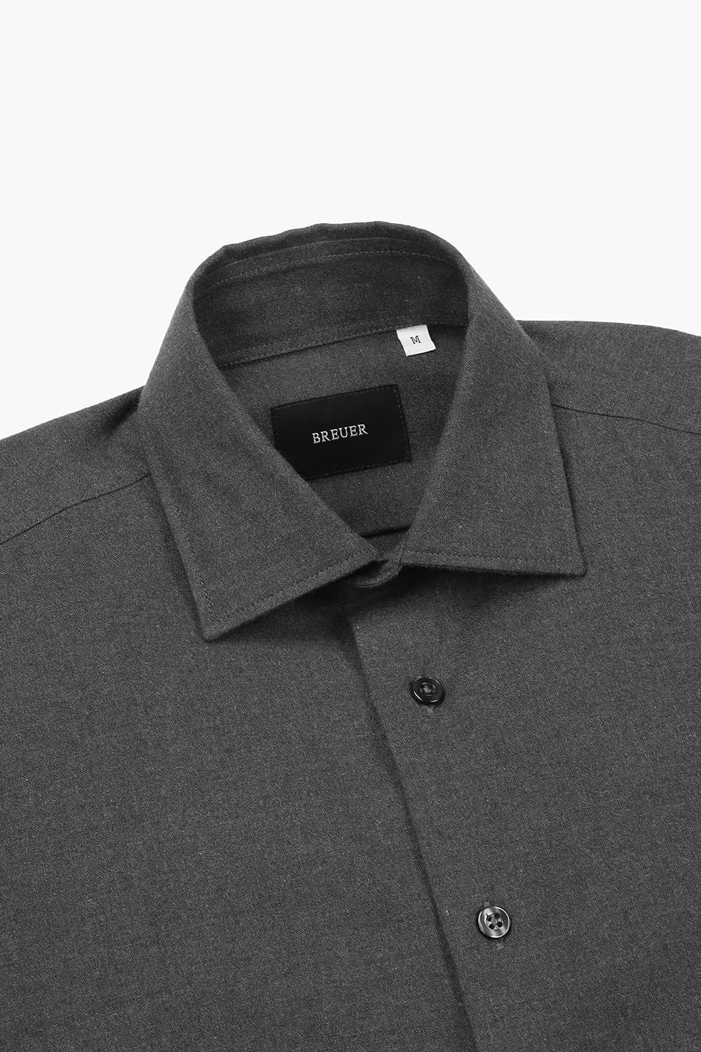 코튼 플라넬 슬림셔츠 다크 그레이 RE2FMBASH801R98