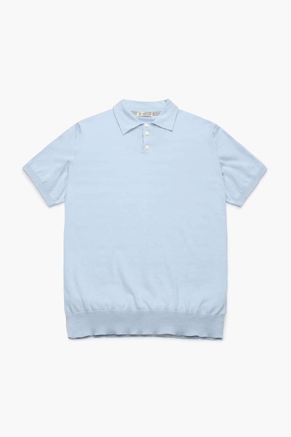 코튼 카라넥 반소매 니트 라이트 블루 RE3SMBAKN501R60