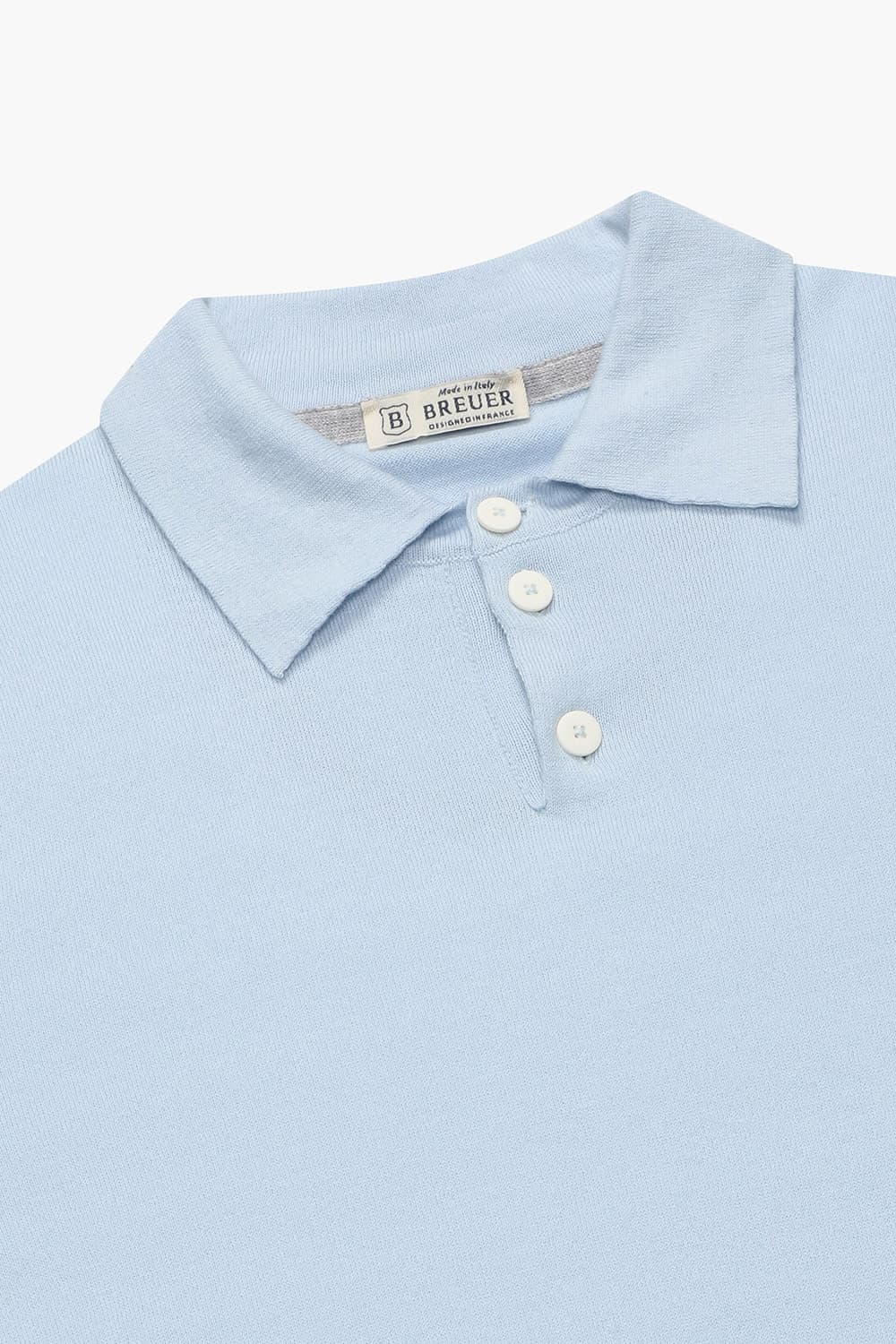 코튼 카라넥 반소매 니트 라이트 블루 RE3SMBAKN501R60