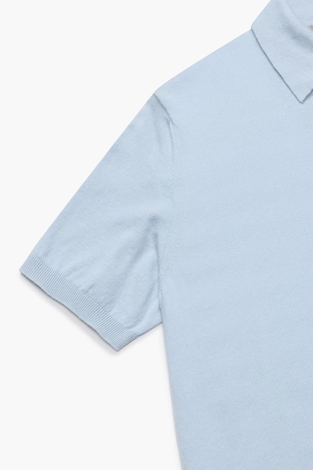 코튼 카라넥 반소매 니트 라이트 블루 RE3SMBAKN501R60