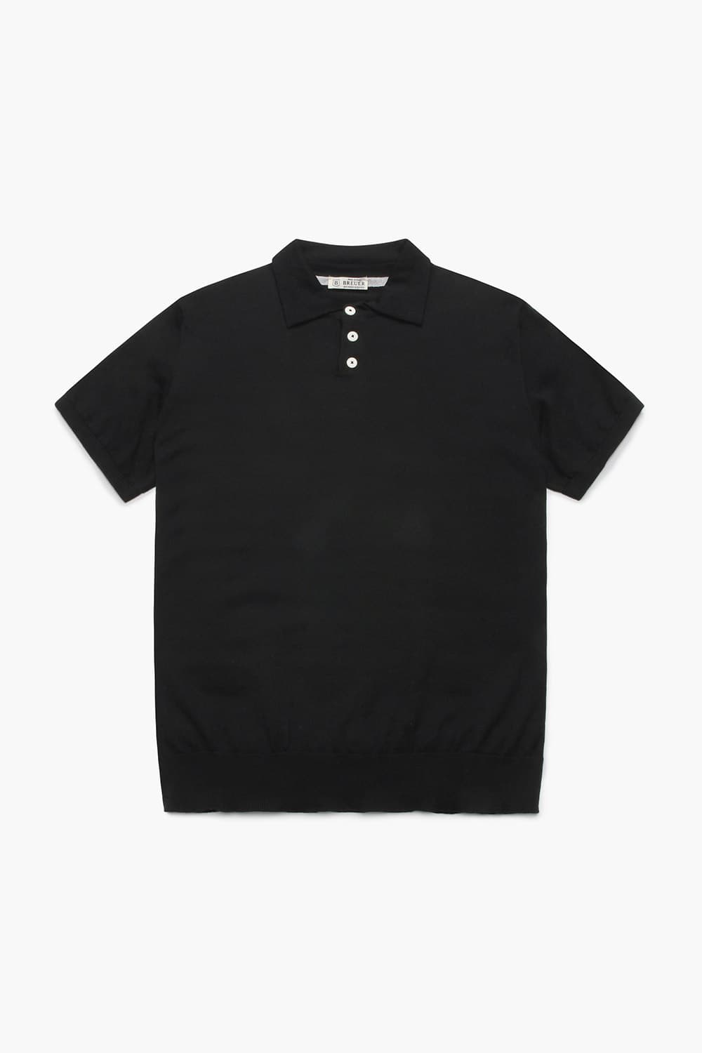 코튼 카라넥 반소매 니트 블랙 RE3SMBAKN501R99