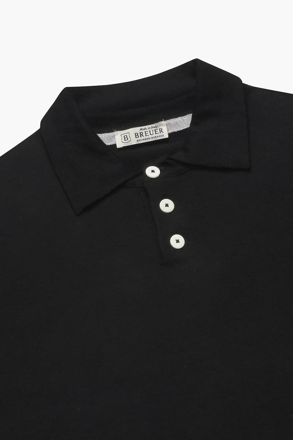 코튼 카라넥 반소매 니트 블랙 RE3SMBAKN501R99