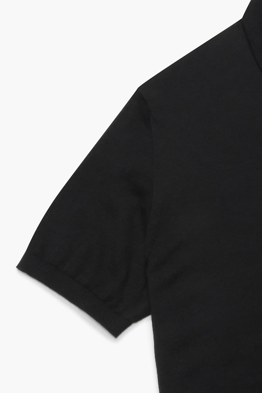 코튼 카라넥 반소매 니트 블랙 RE3SMBAKN501R99