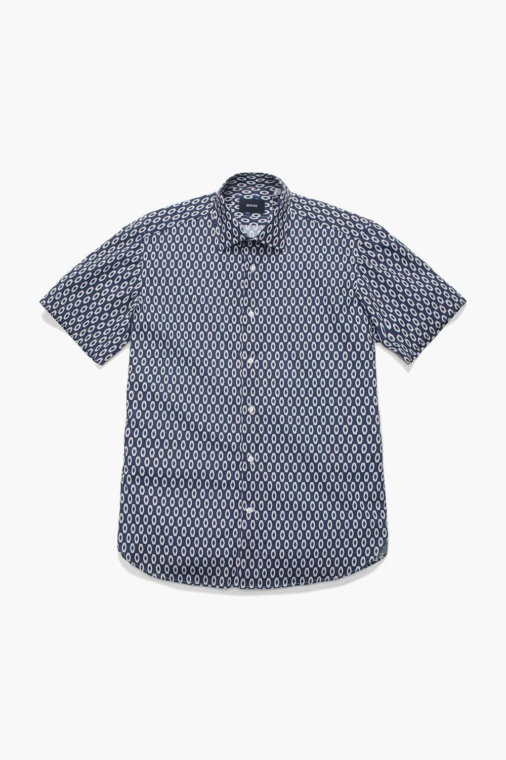 프린트 반소매 셔츠 네이비 RE3SMBASH852R65