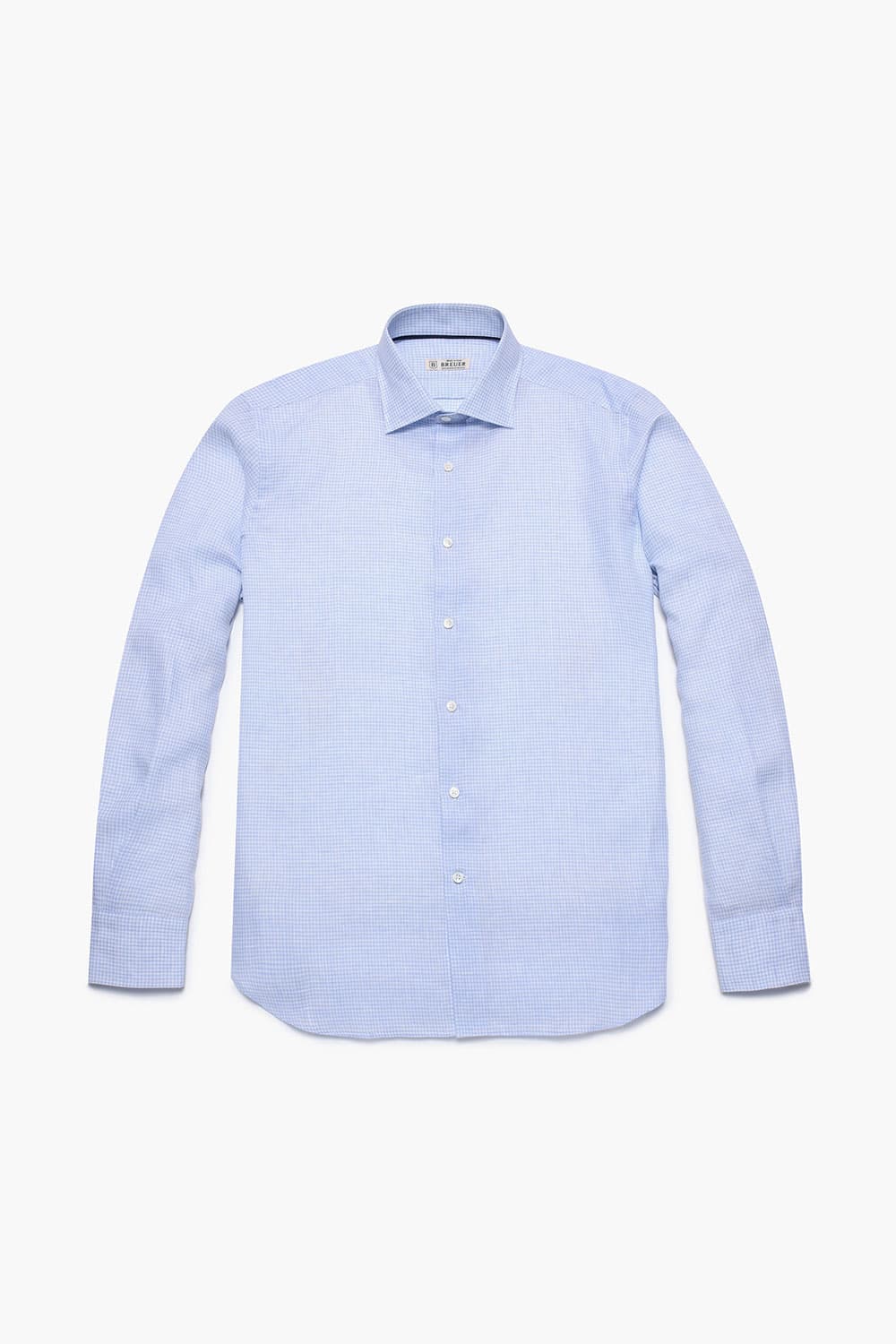 린넨 마이크로깅엄체크 셔츠 블루 RE3SMBASH104R63
