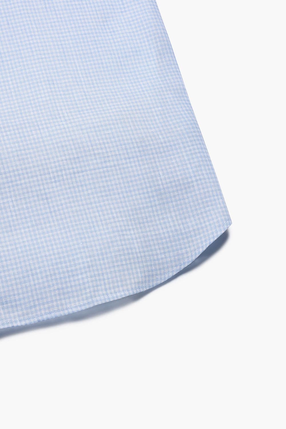 린넨 마이크로깅엄체크 셔츠 블루 RE3SMBASH104R63