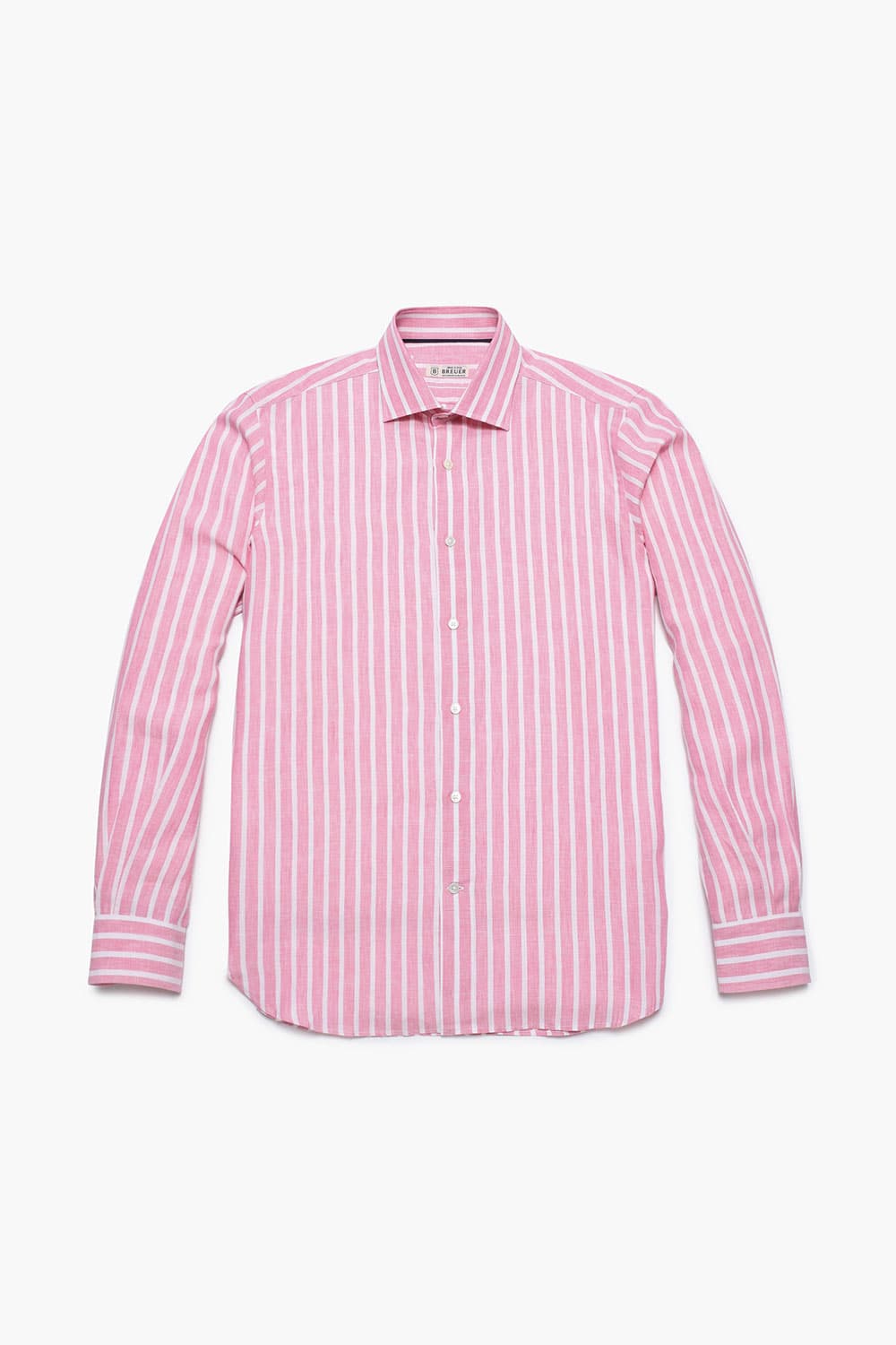 린넨 볼드 스트라이프 셔츠 핑크 RE3SMBASH106R35