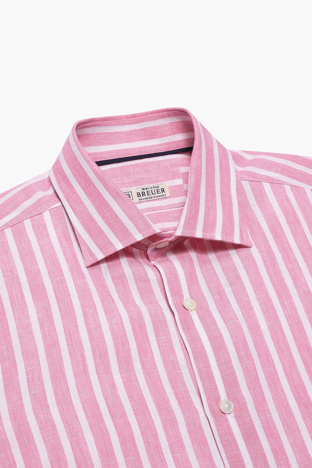 린넨 볼드 스트라이프 셔츠 핑크 RE3SMBASH106R35