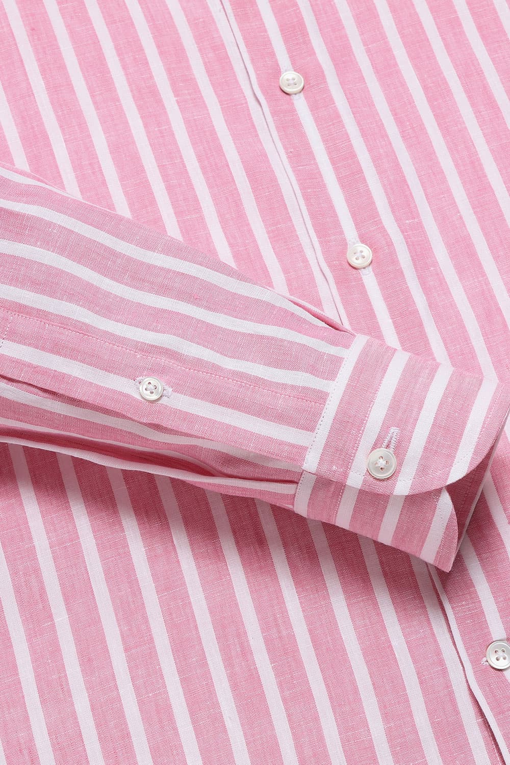 린넨 볼드 스트라이프 셔츠 핑크 RE3SMBASH106R35