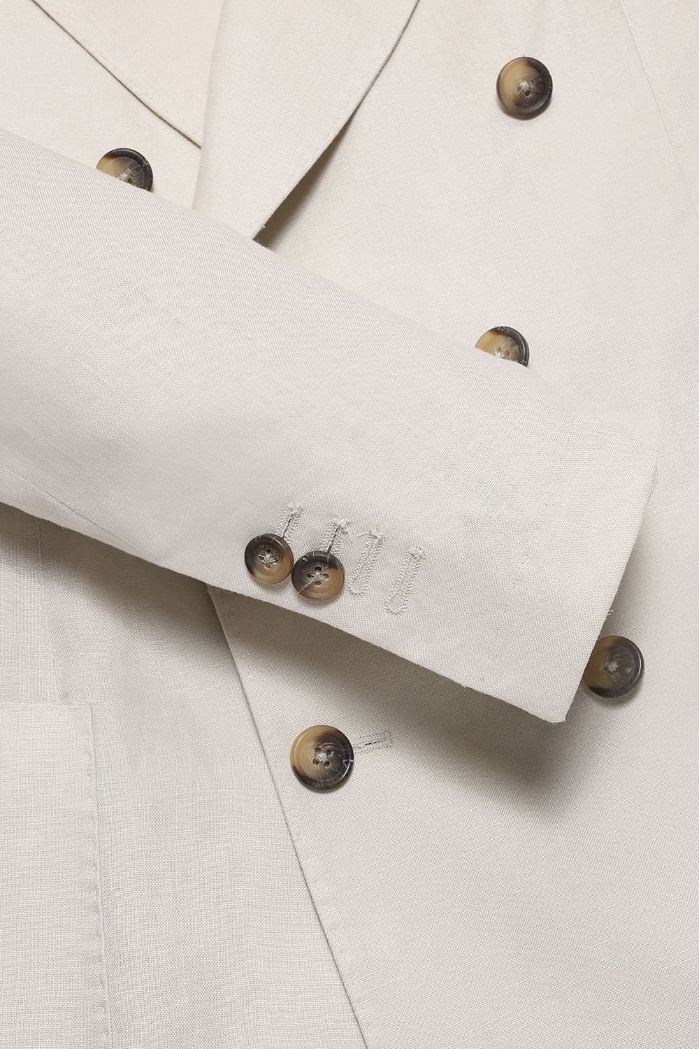 린넨 더블브레스티드 솔리드 재킷 라이트 베이지 RE3SMBAJA907R12