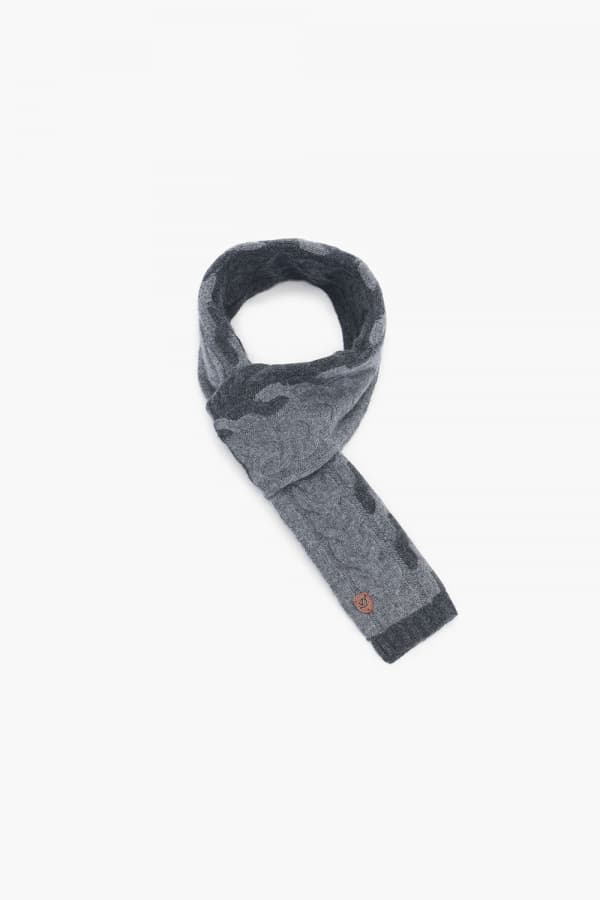 캐시미어 투톤 케이블 쁘띠 머플러 그레이 TE3FM64EM441TGY