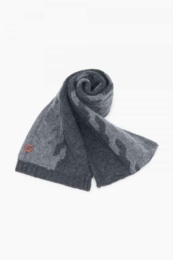 캐시미어 투톤 케이블 쁘띠 머플러 그레이 TE3FM64EM441TGY