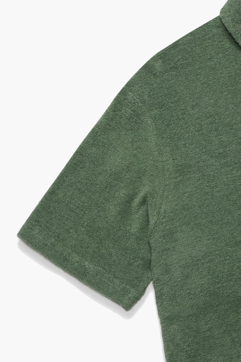 코튼 테리 카라넥 반소매 티셔츠 카키 RE3SMBAPO201R77