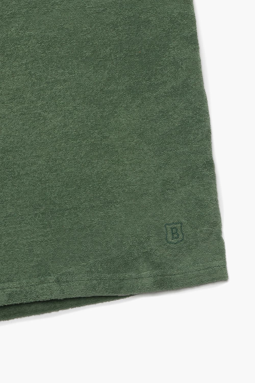 코튼 테리 카라넥 반소매 티셔츠 카키 RE3SMBAPO201R77