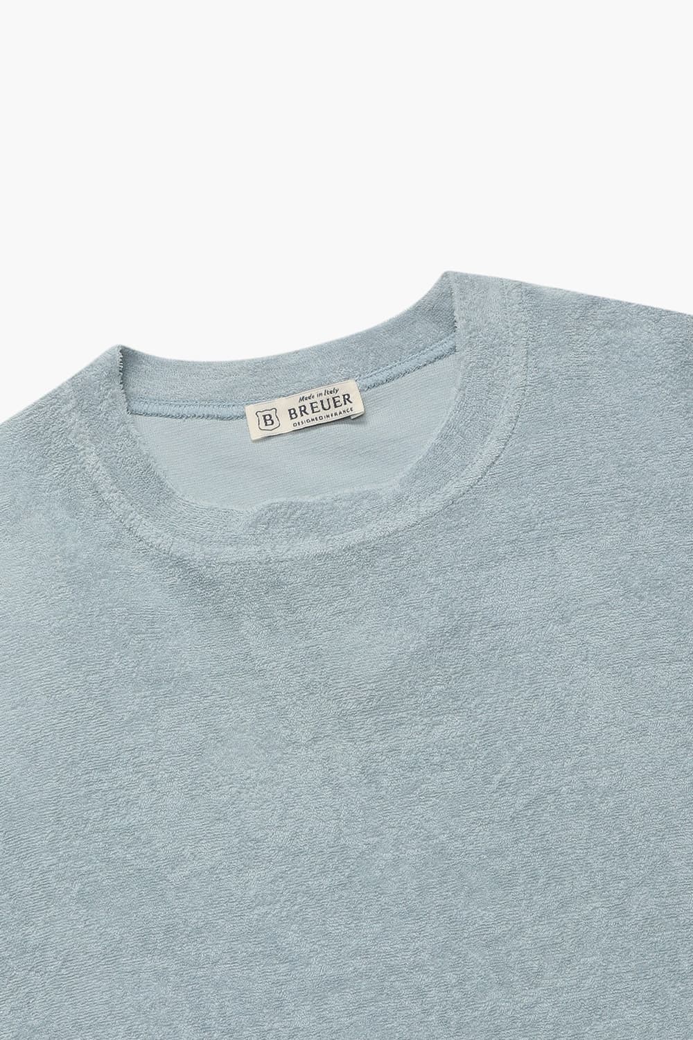 코튼 테리 라운드 반소매 티셔츠 라이트 블루 RE3SMBAPO251R60