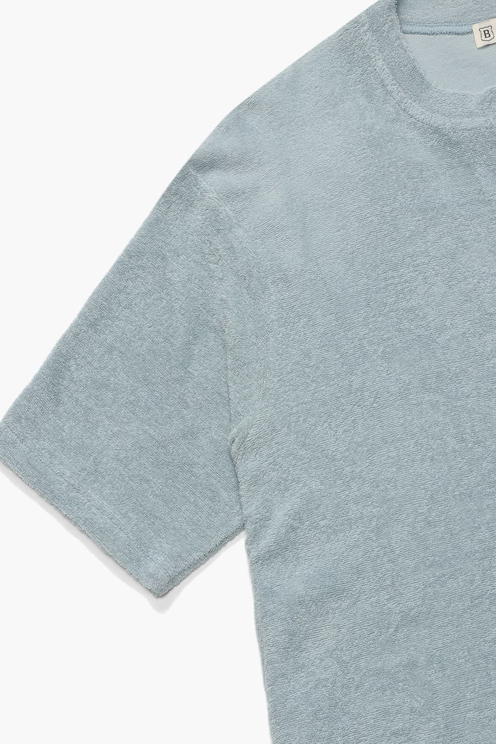 코튼 테리 라운드 반소매 티셔츠 라이트 블루 RE3SMBAPO251R60