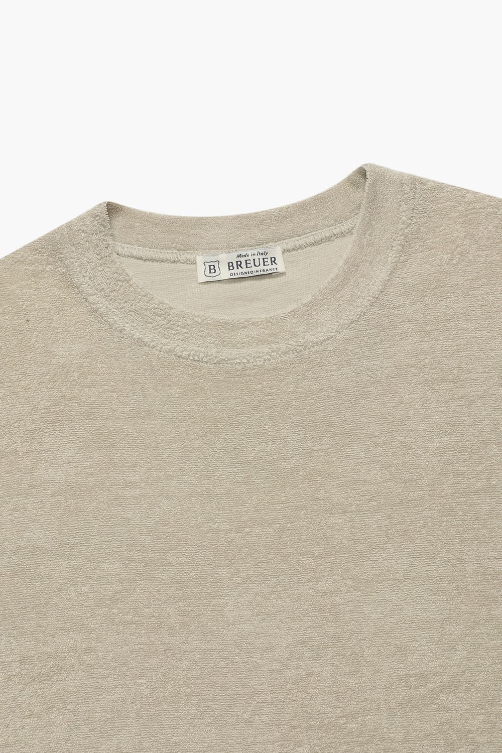 코튼 테리 라운드 반소매 티셔츠 베이지 RE3SMBAPO251R80