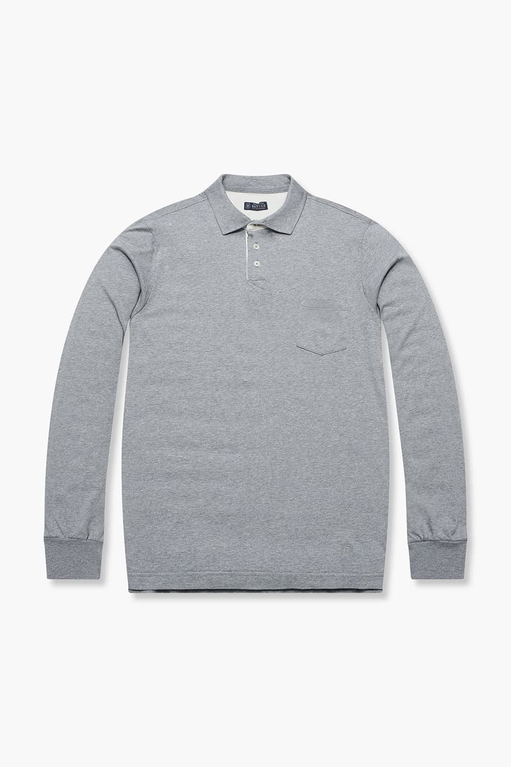 코튼 폴로 긴소매 멜란지 티셔츠 라이트 그레이 RE3SMBAPO102R93