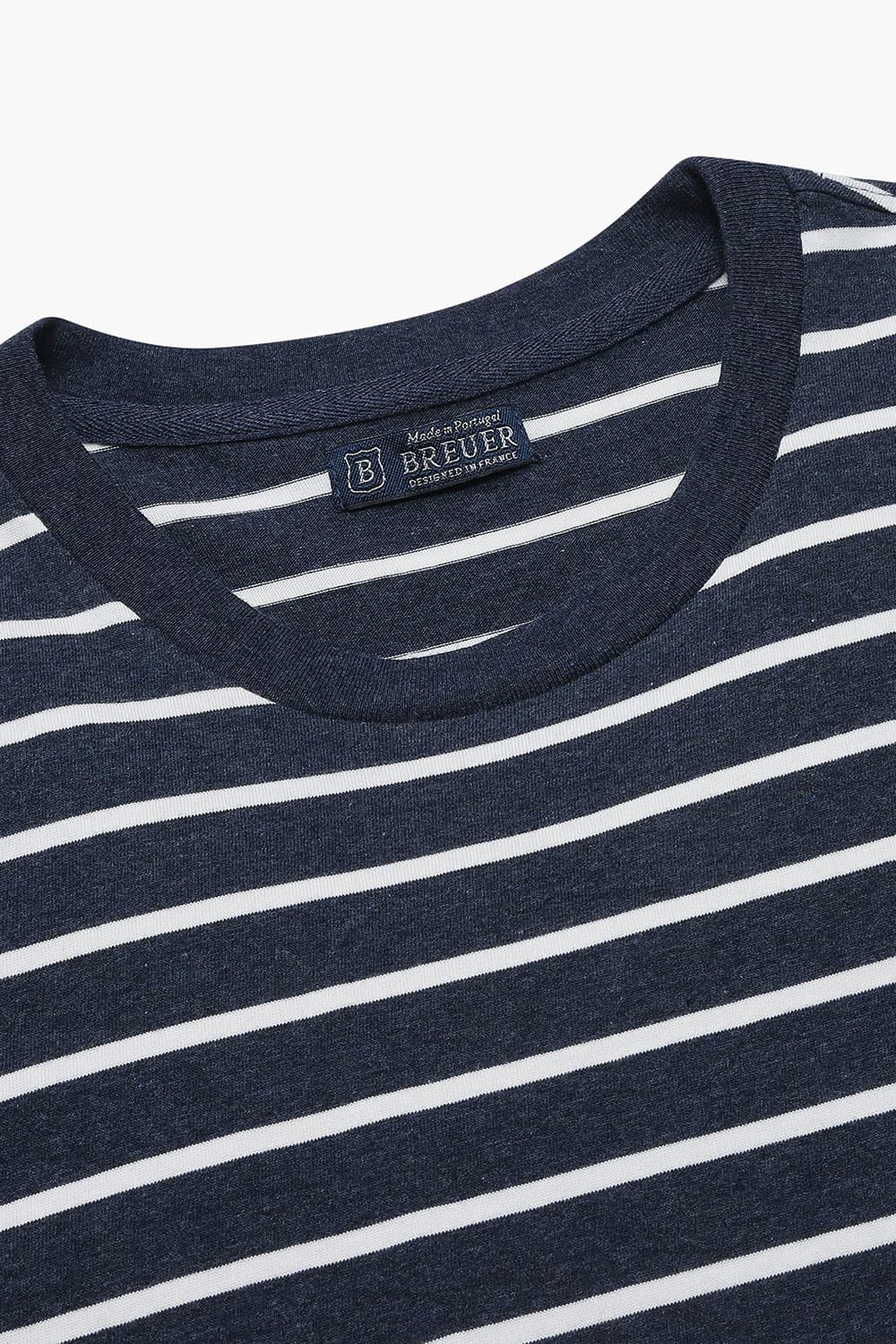 코튼 스트라이프 라운드 티셔츠 다크 네이비 RE3SMBAPO103R66