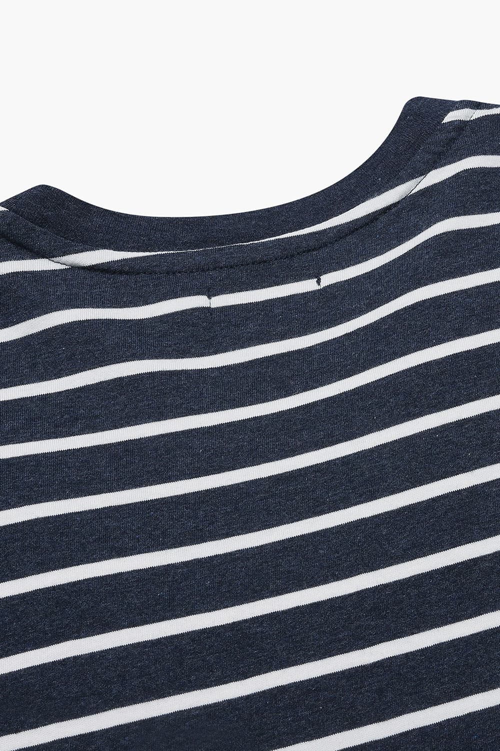 코튼 스트라이프 라운드 티셔츠 다크 네이비 RE3SMBAPO103R66