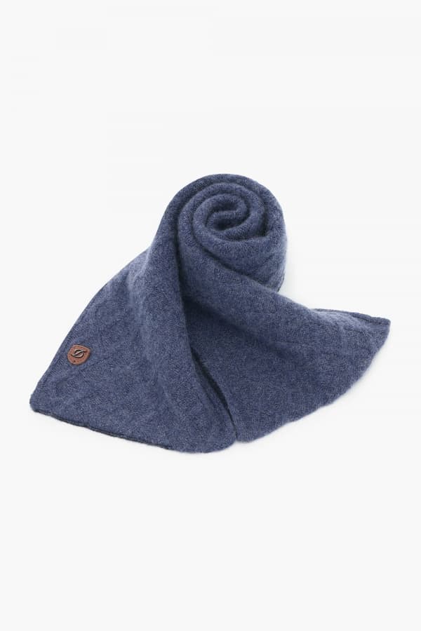 캐시미어 와플 조직 쁘띠 머플러 블루 TE3FM64EM444TBU
