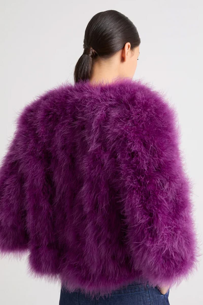 숏 퍼 깃털 자켓 CE5SFFUJA005C75