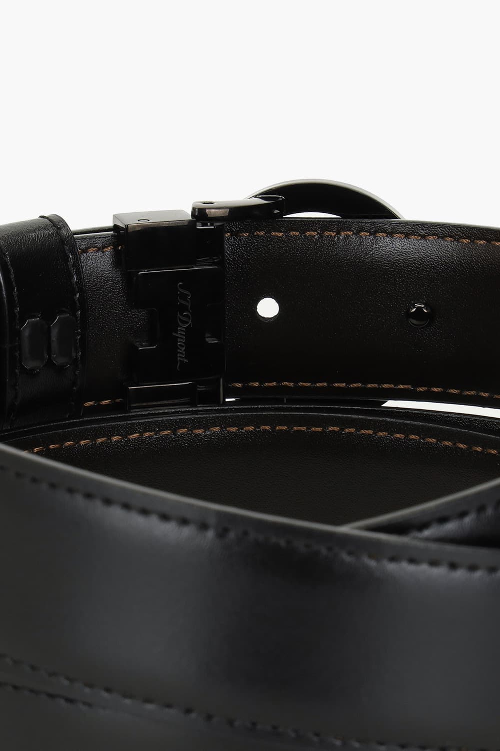 D 로고 라운드 버클 리버서블 벨트 블랙 30MM 블랙/브라운 CJ8460120B