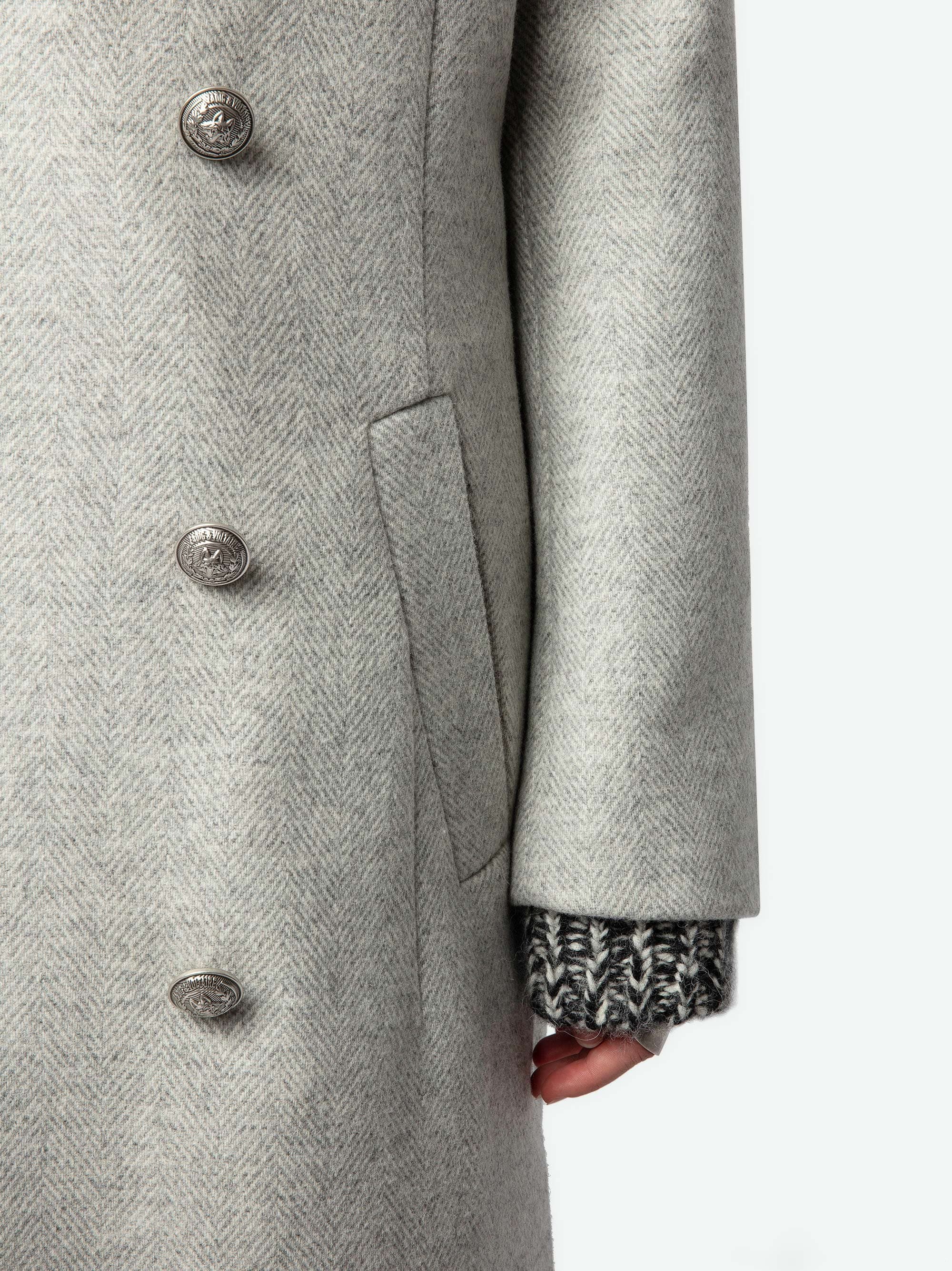 Mulan Chevron Wool Coat