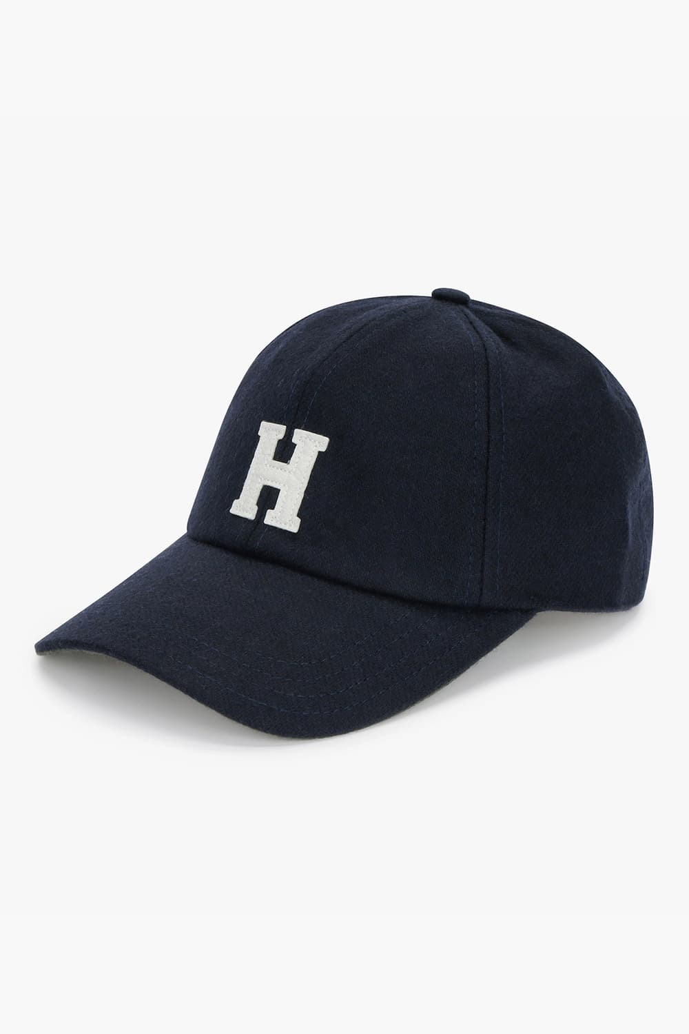 울 혼방 H 빅 로고 101 다크네이비 볼캡
