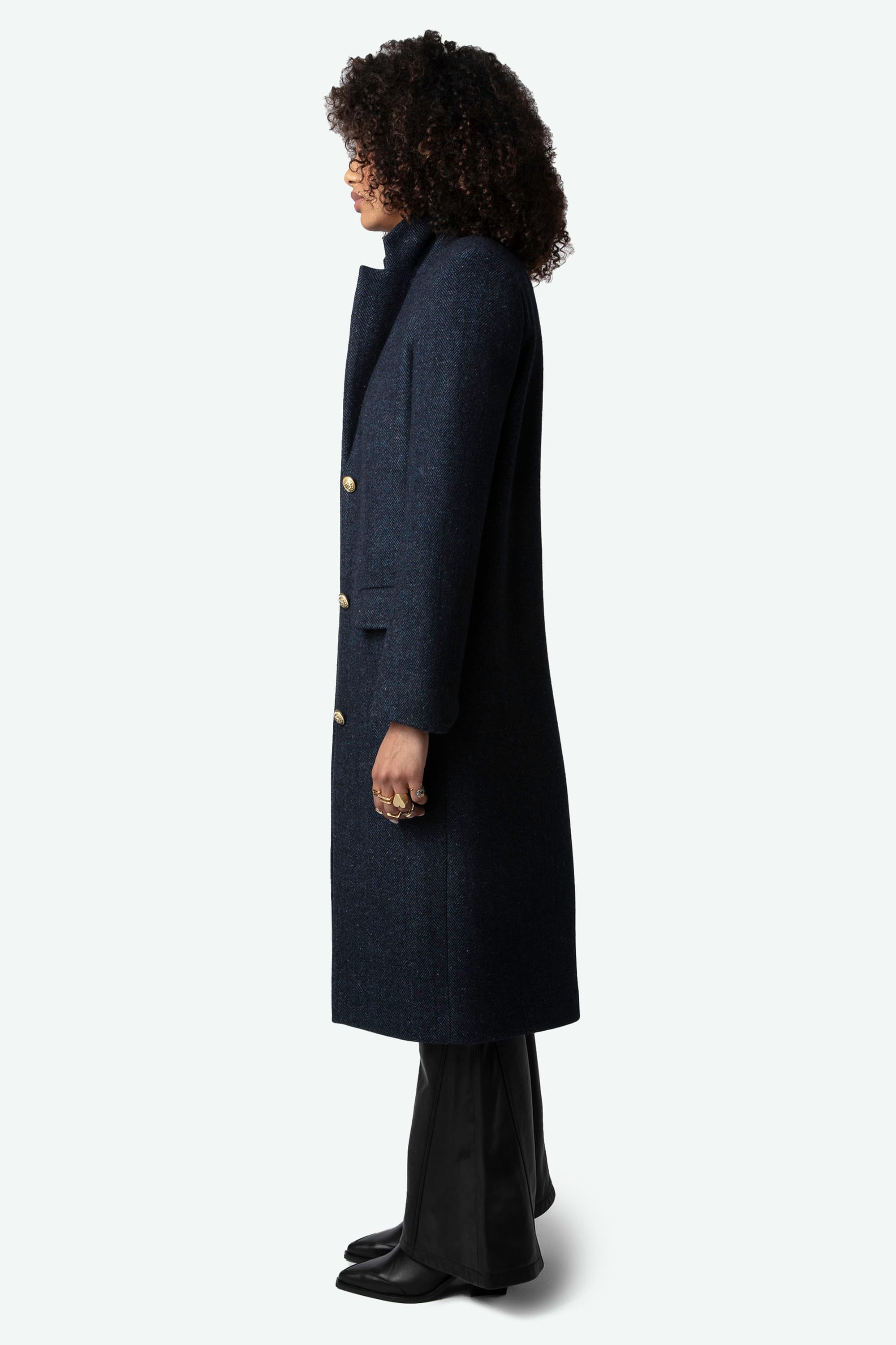 Mio Chevron Wool Coat