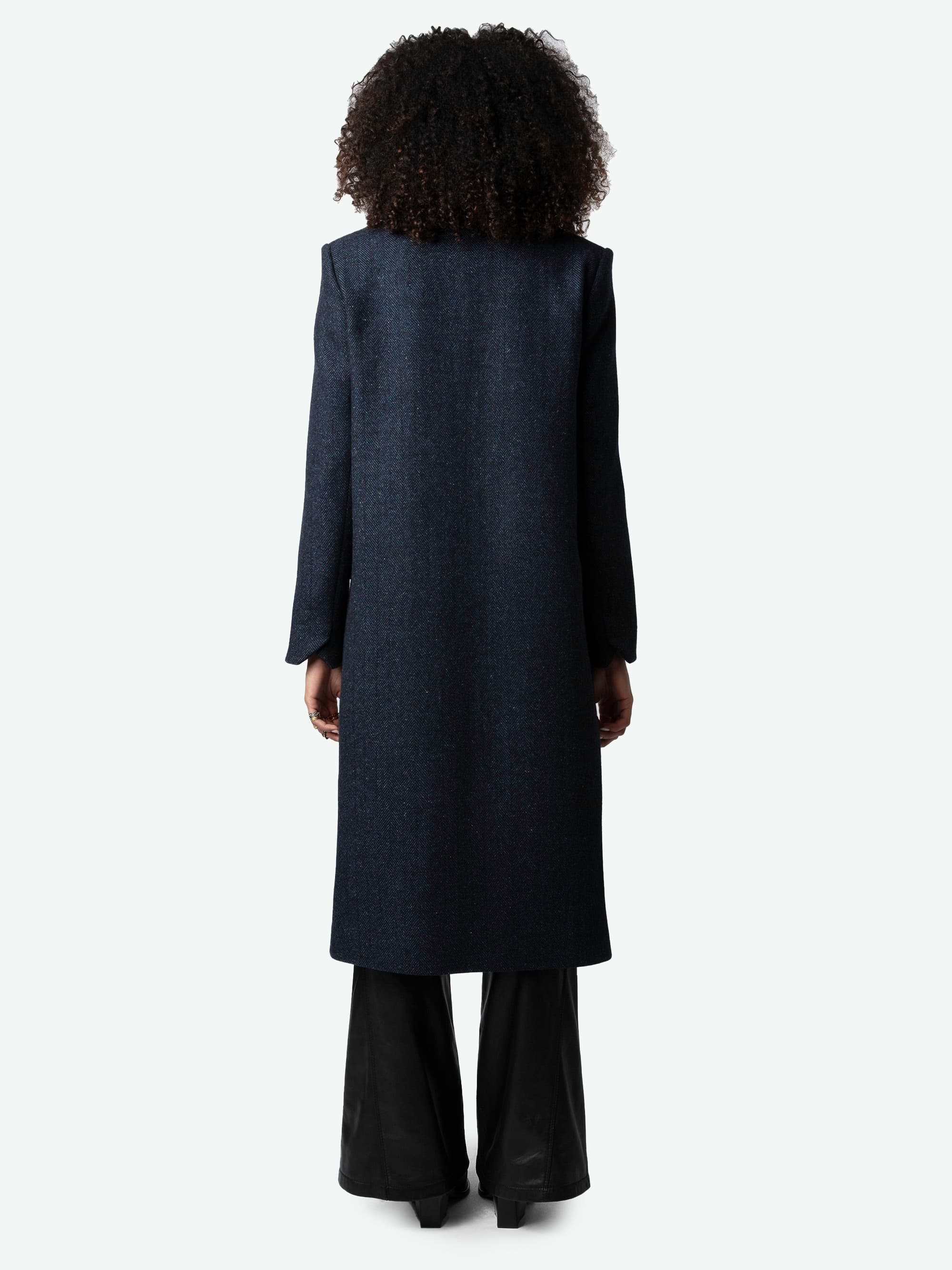 Mio Chevron Wool Coat