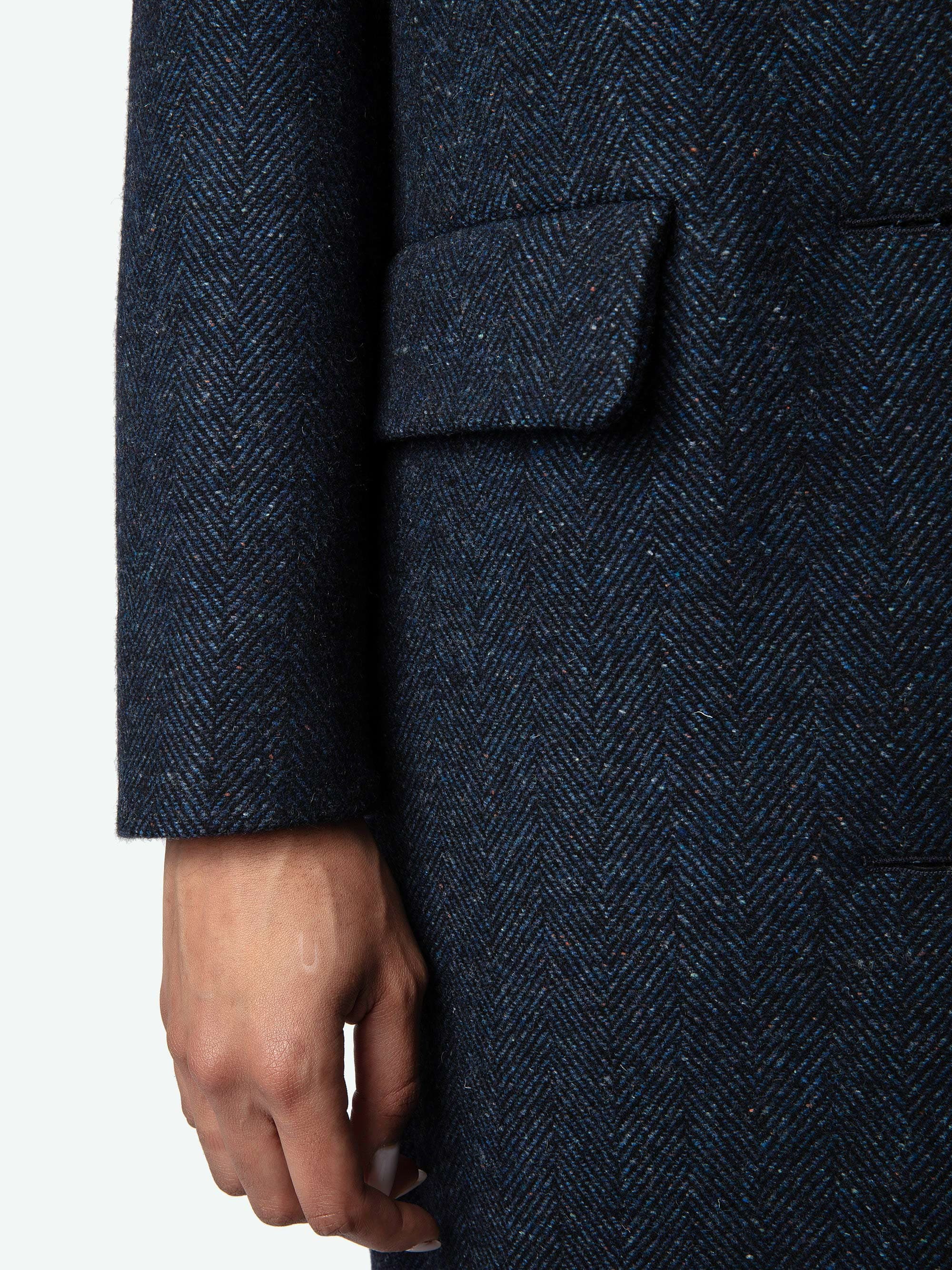 Mio Chevron Wool Coat