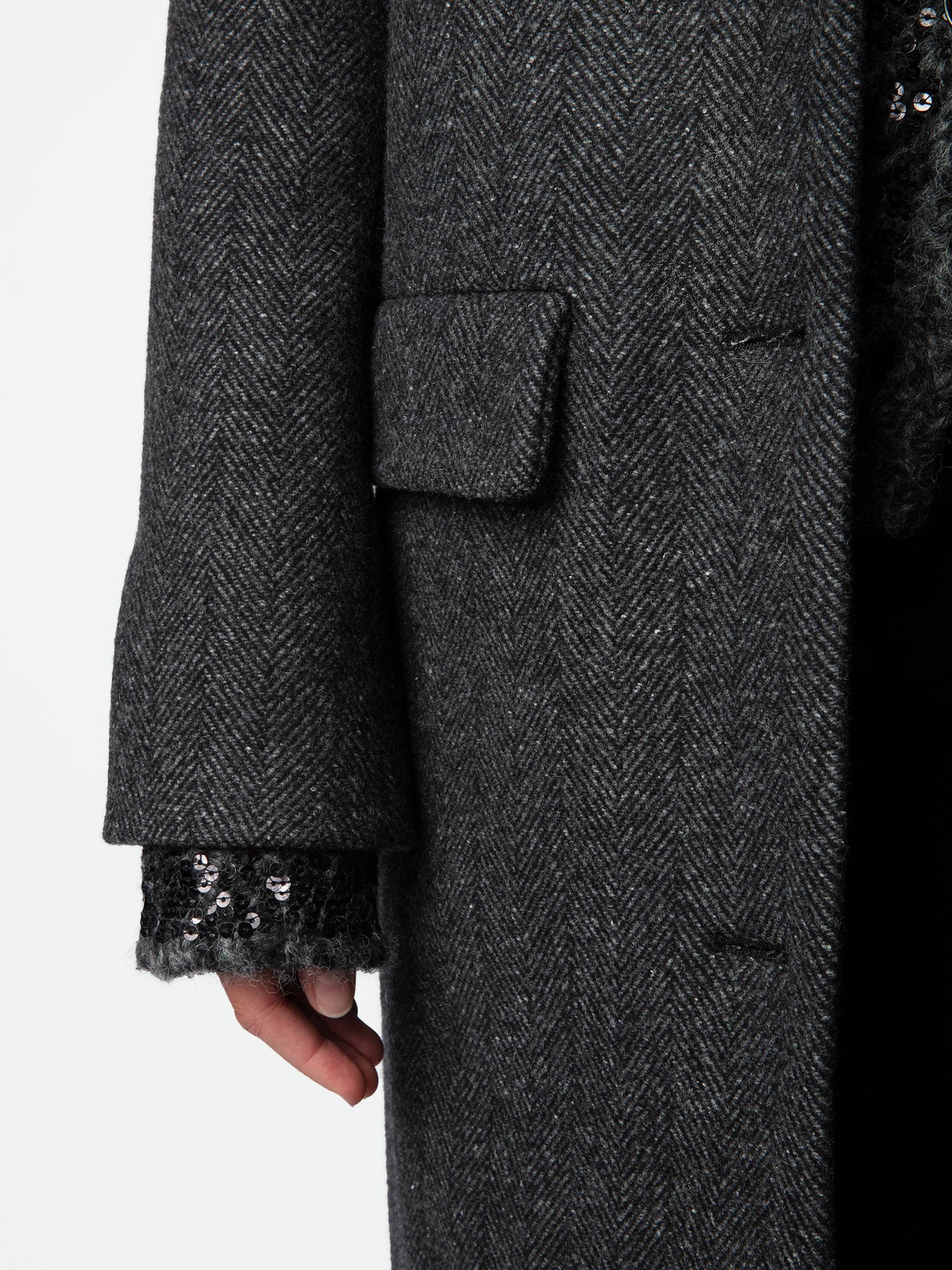 Mio Chevron Wool Coat