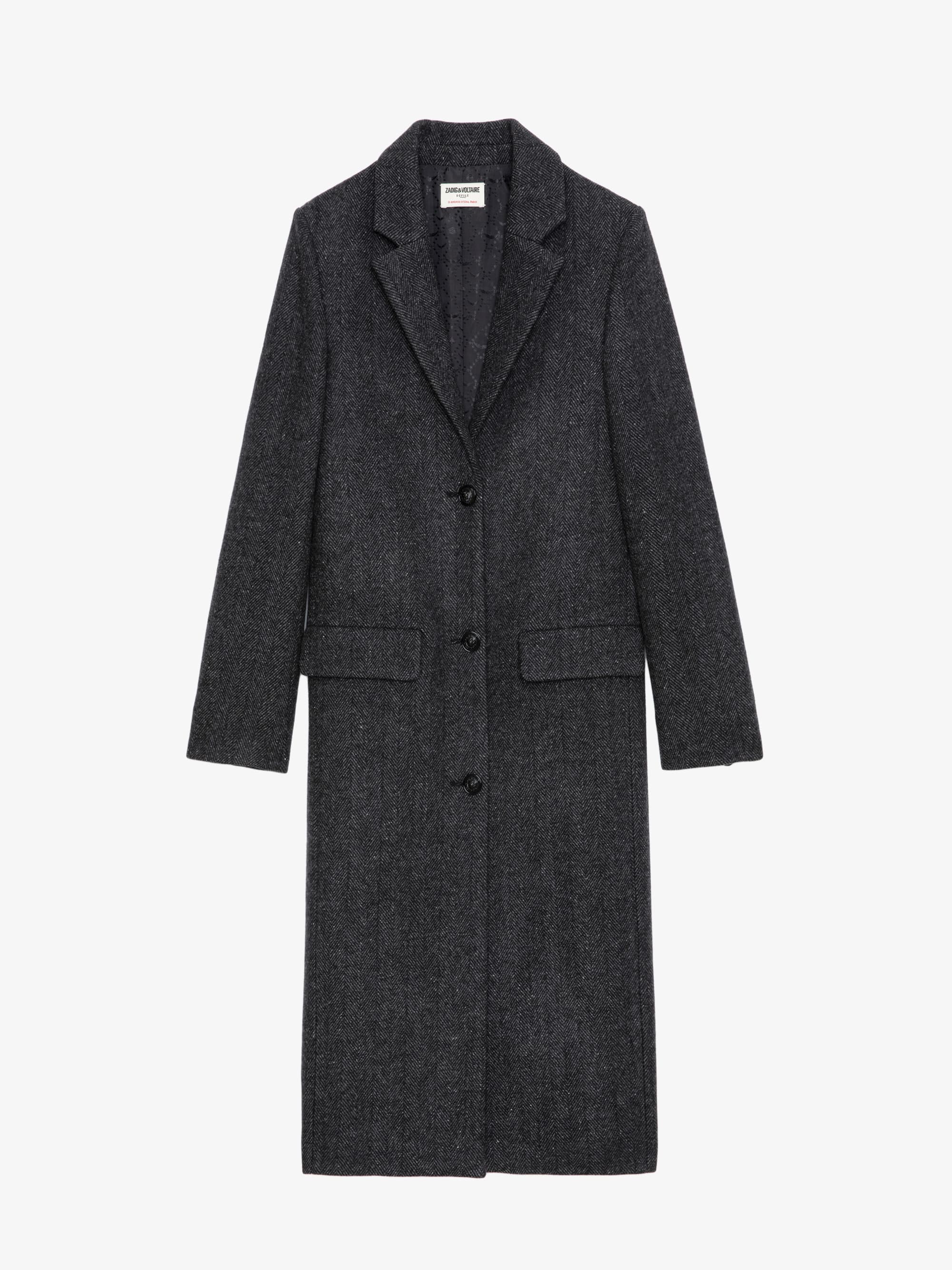 Mio Chevron Wool Coat