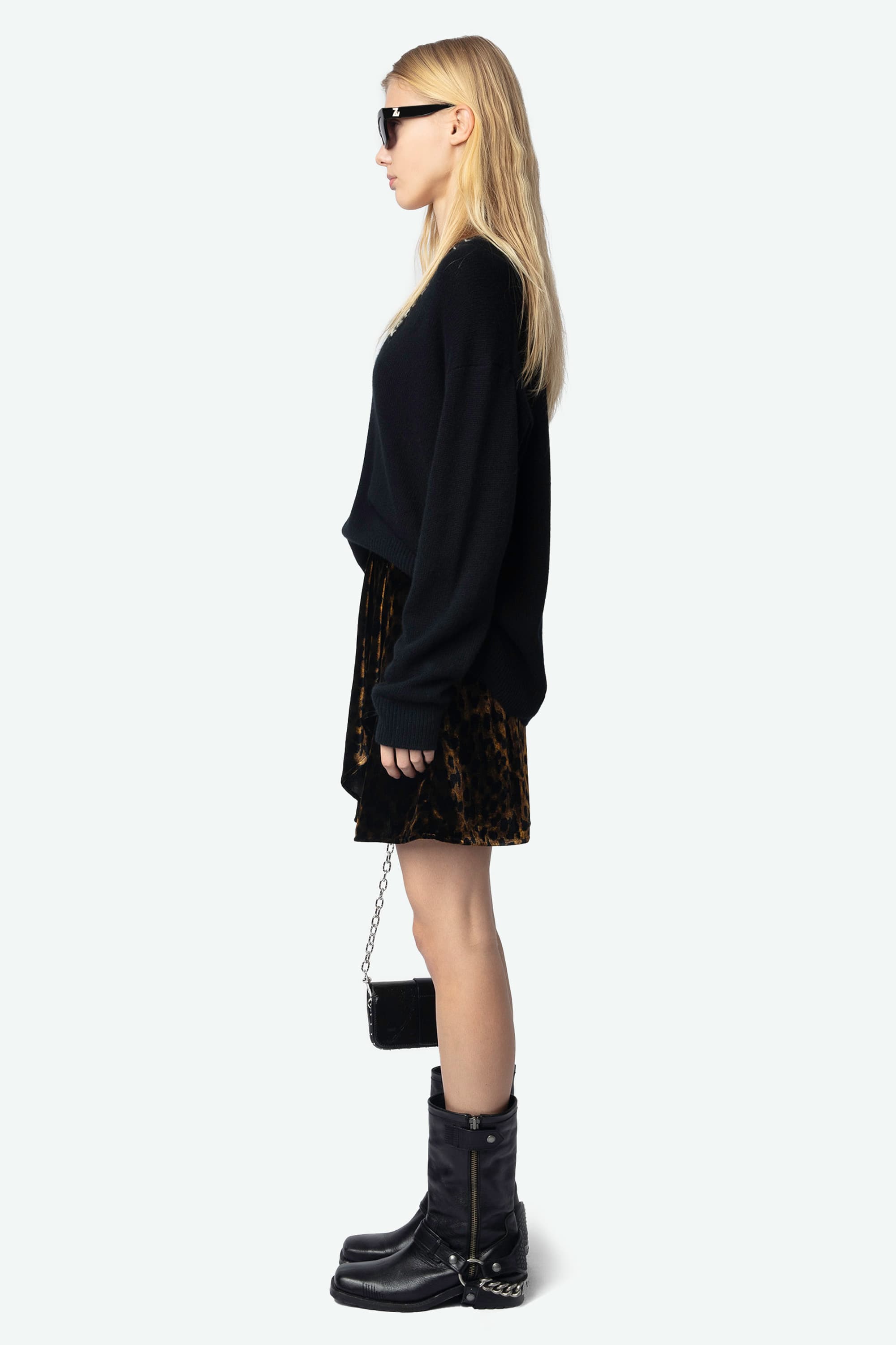 Jerry Leopard Velvet Skirt