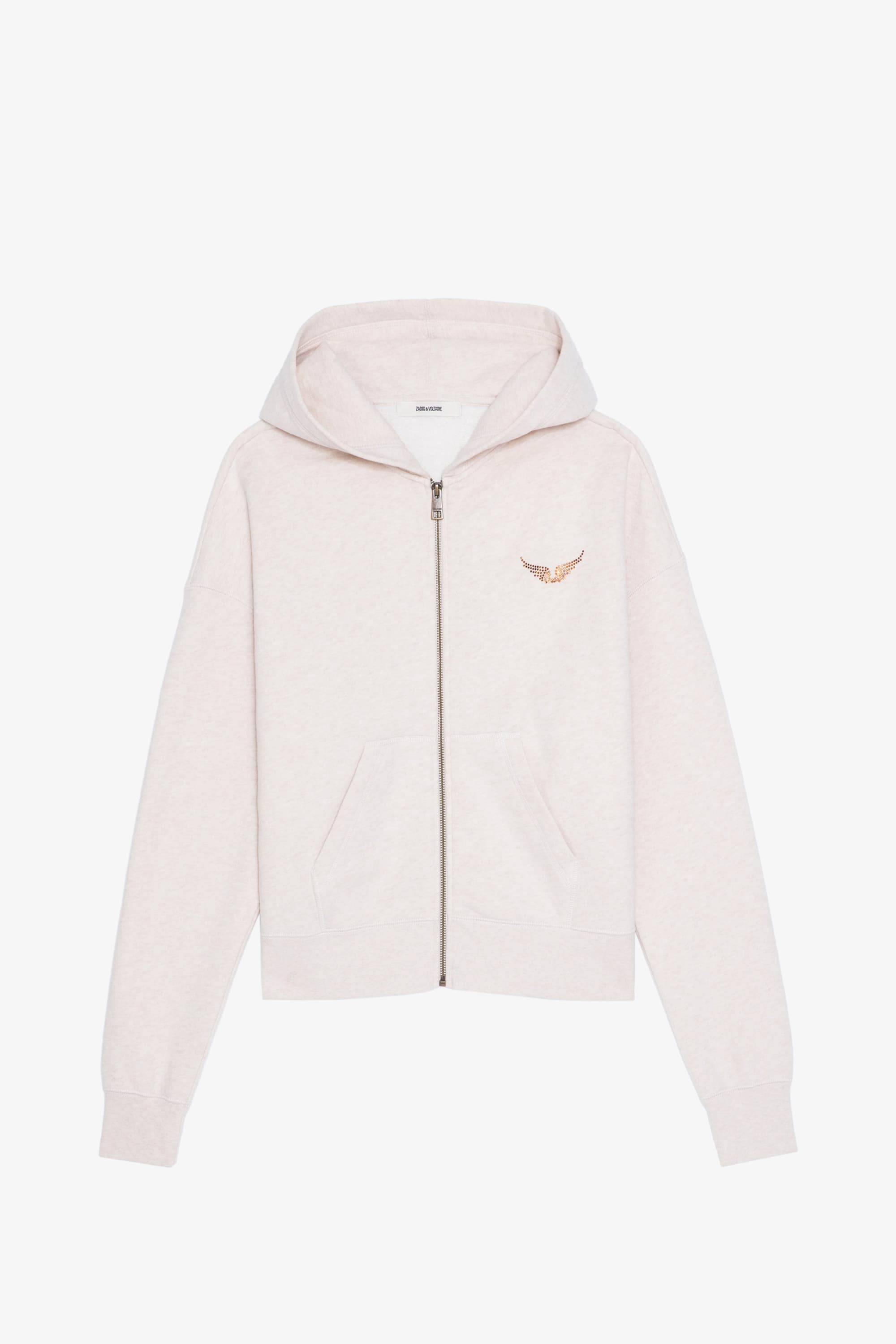 Mia Strass Zip-Up Cardigan