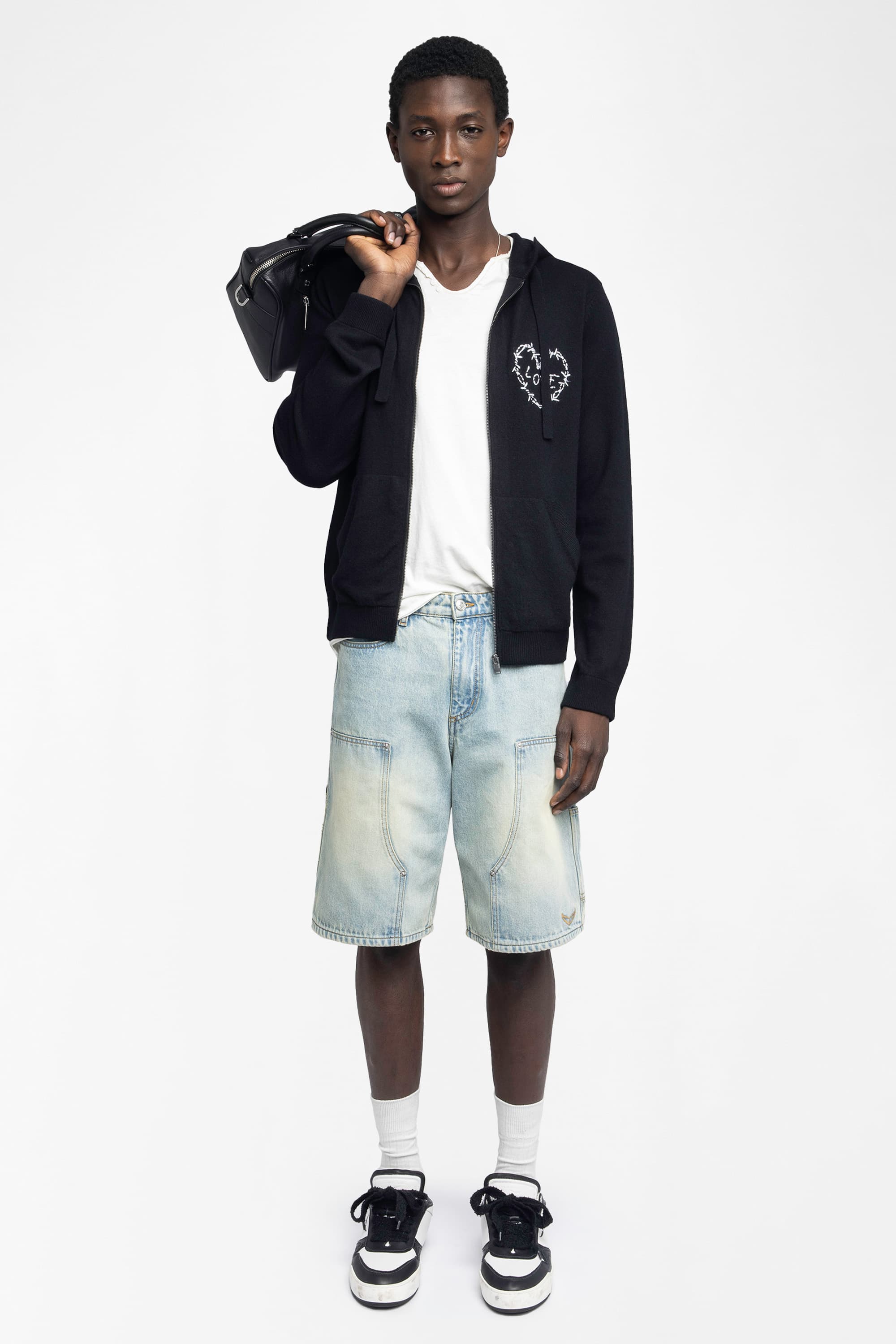 Clash Heart Zip-Up Cardigan