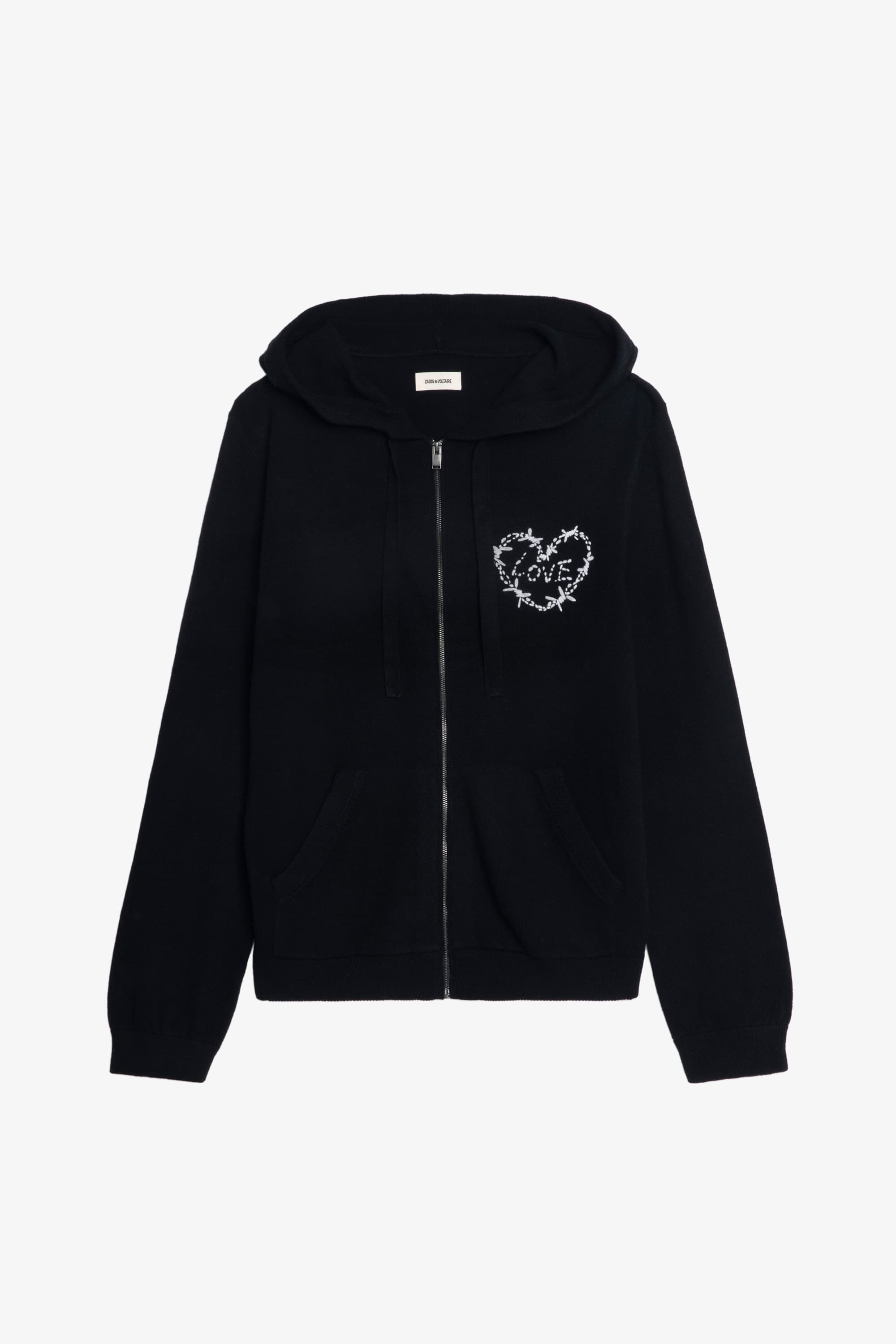 Clash Heart Zip-Up Cardigan