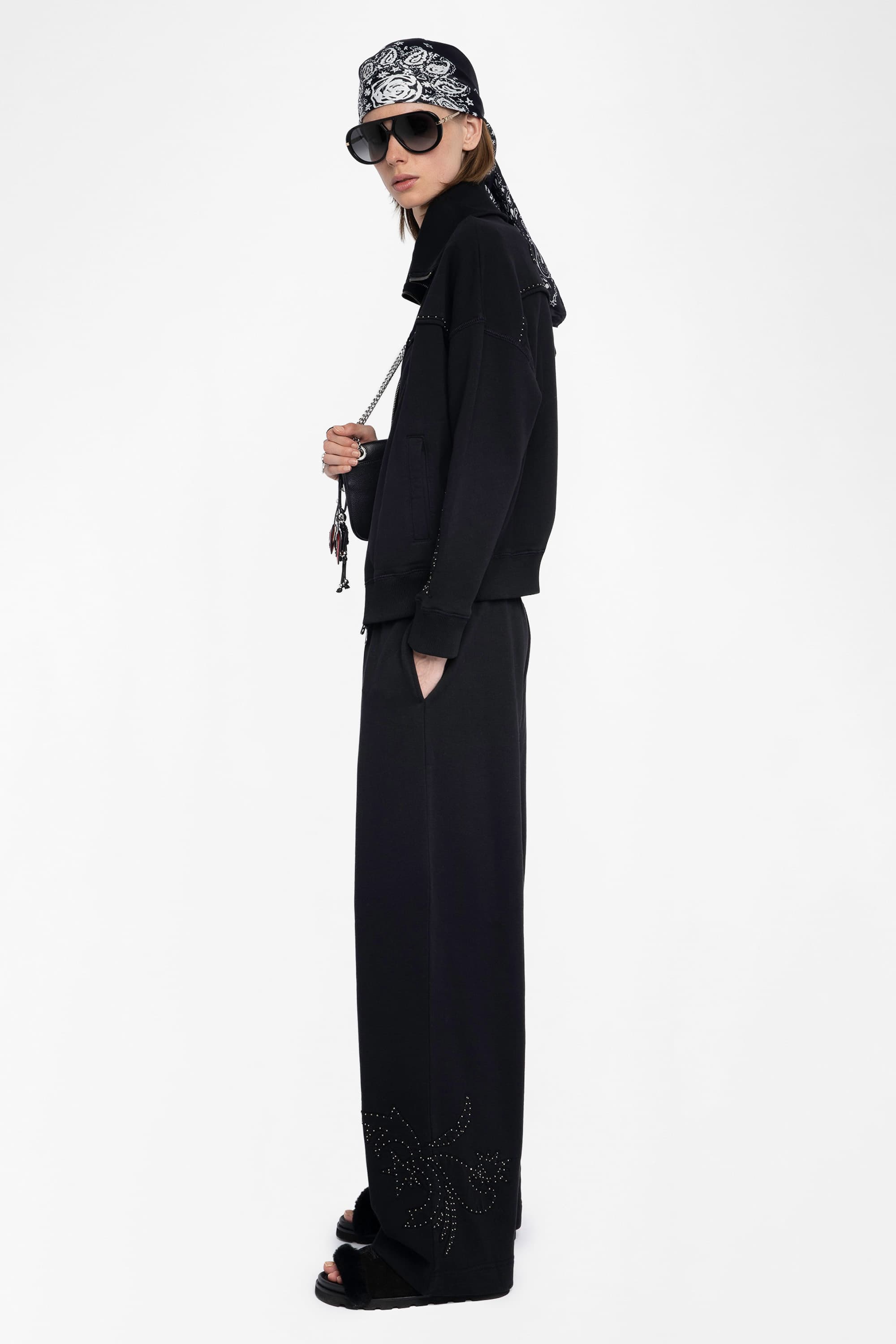 Milly Zip-Up Studs Cardigan