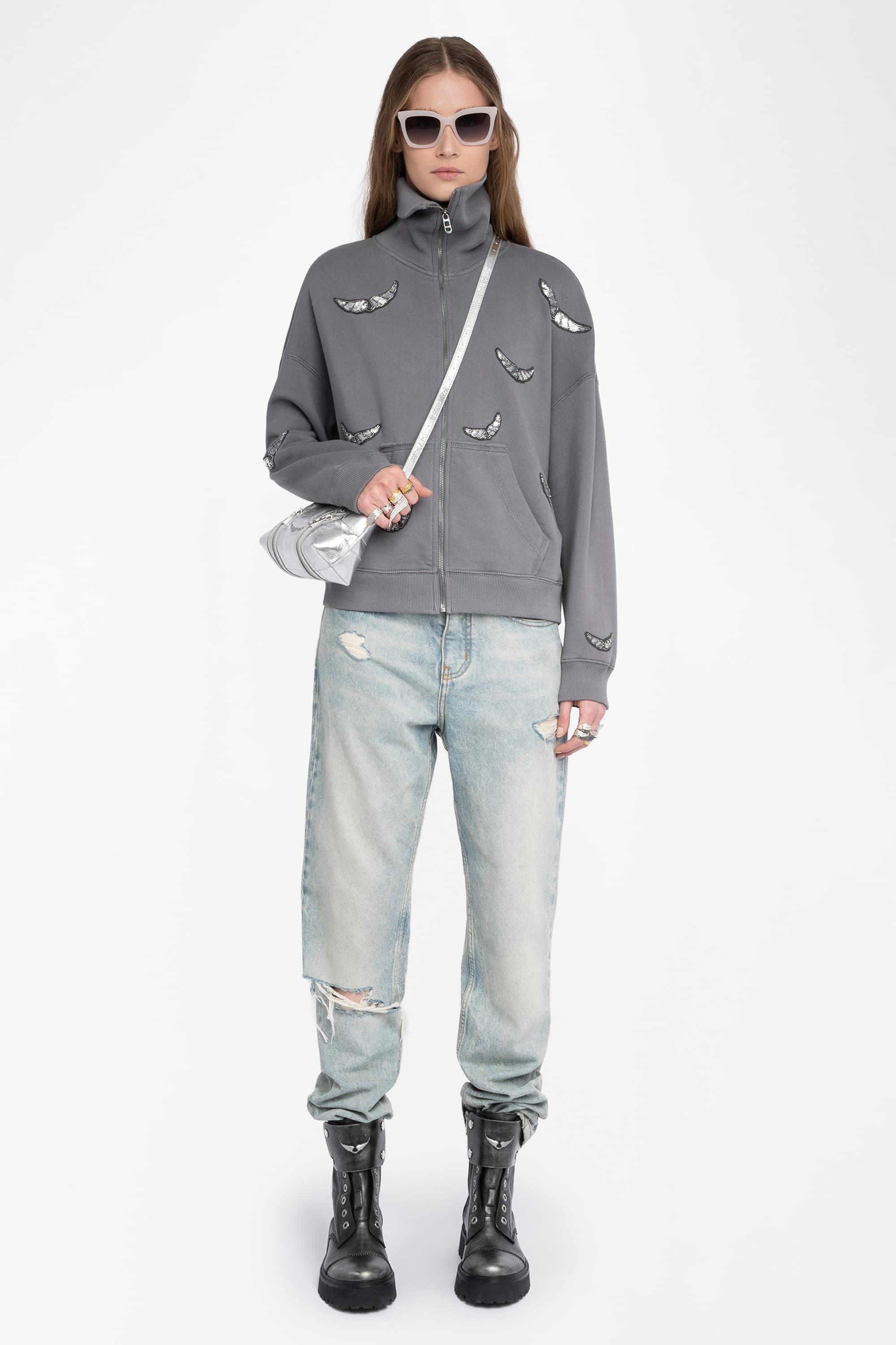 Milly Zip-Up Wings Cardigan