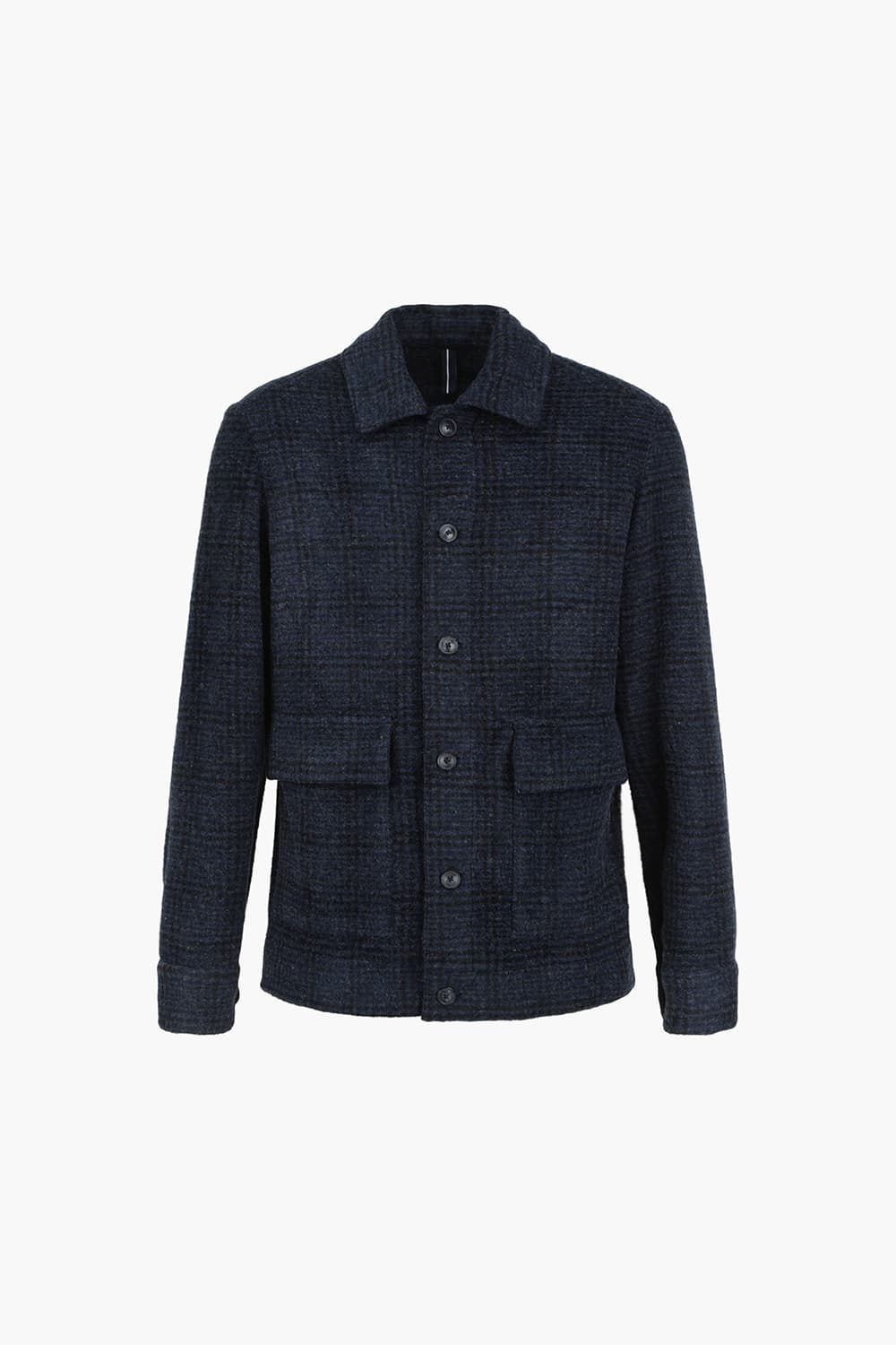 울 혼방 타탄 체크 셔츠형 캐주얼 자켓 3472NAVY