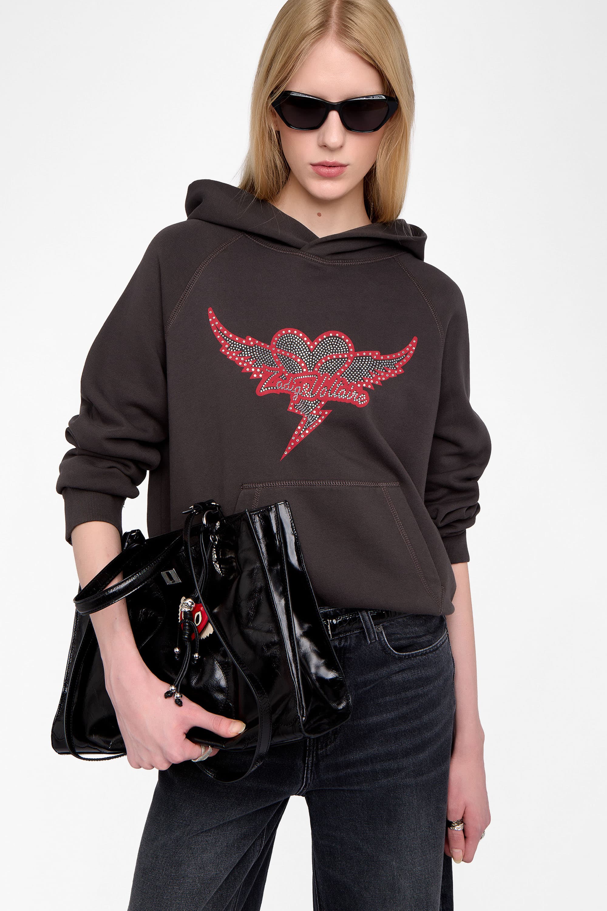 Georgy Heart Wings Strass Hoodie
