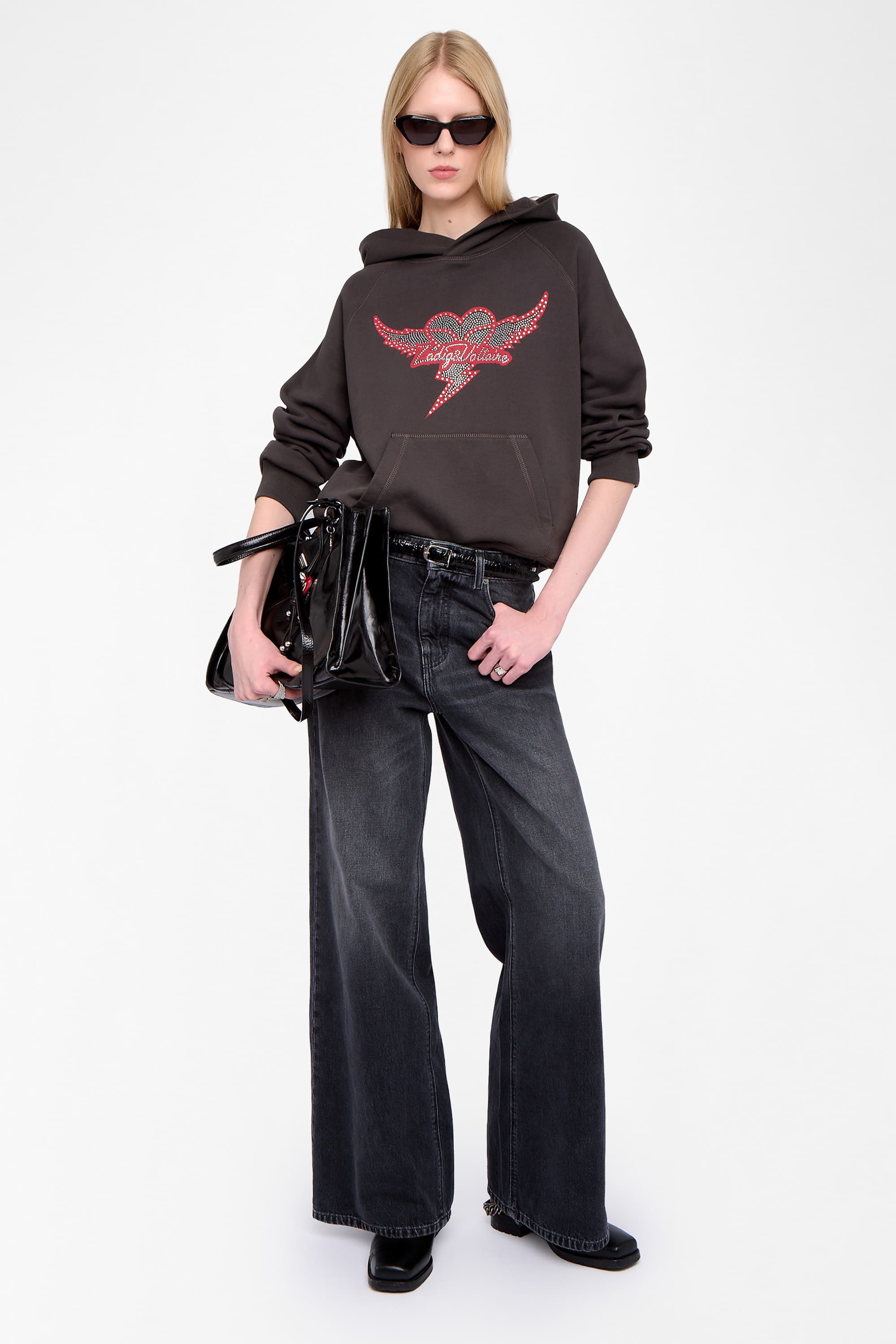 Georgy Heart Wings Strass Hoodie