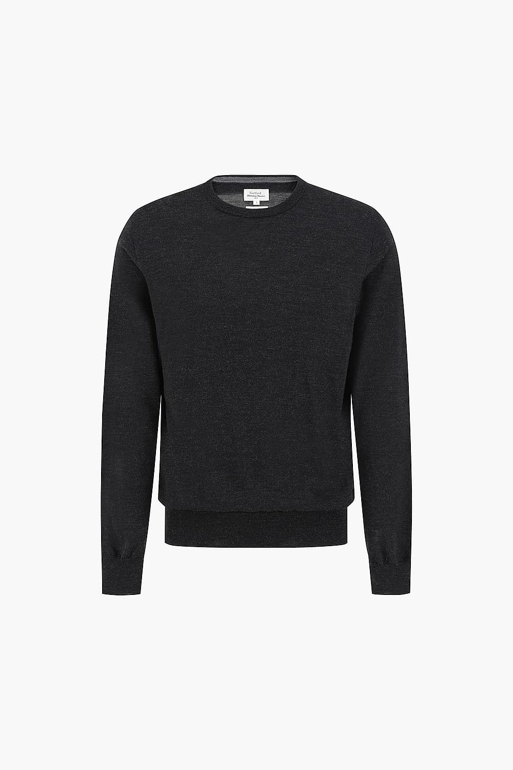 MERINO 울 크루넥 101 블랙 긴소매 니트