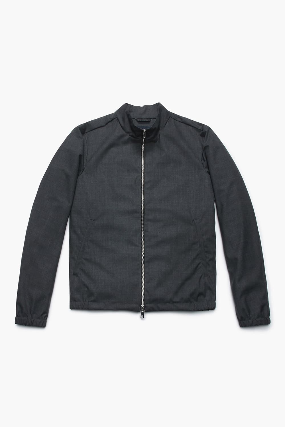 썸머 울 혼방 하이넥 베이직 블루종 801 차콜그레이 점퍼