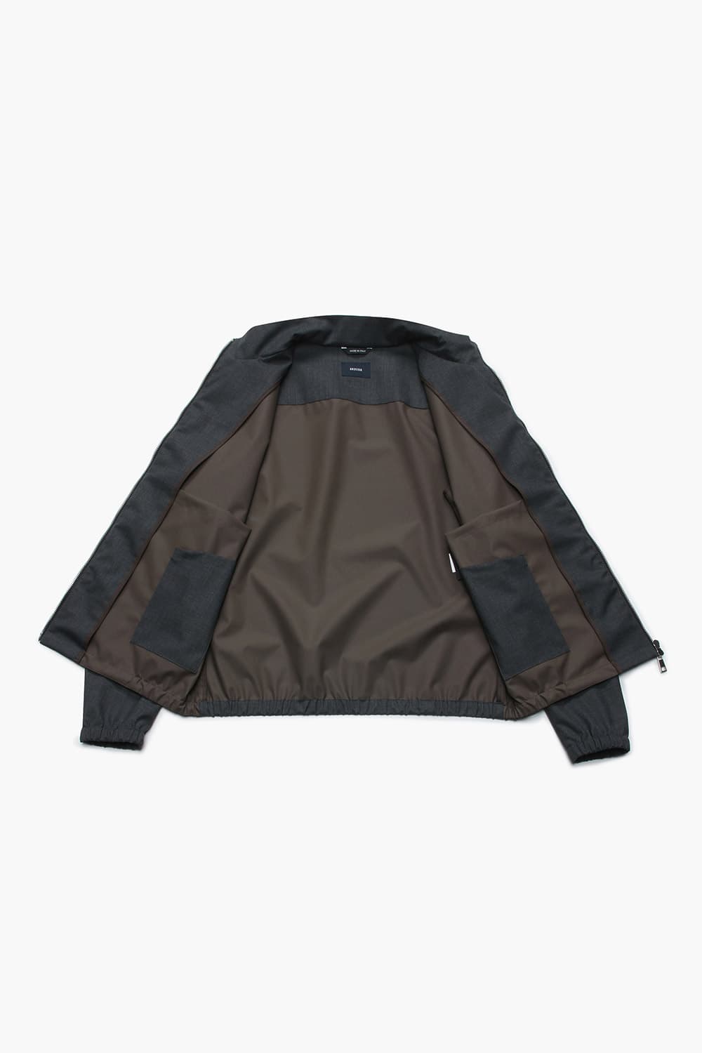 썸머 울 혼방 하이넥 베이직 블루종 801 차콜그레이 점퍼