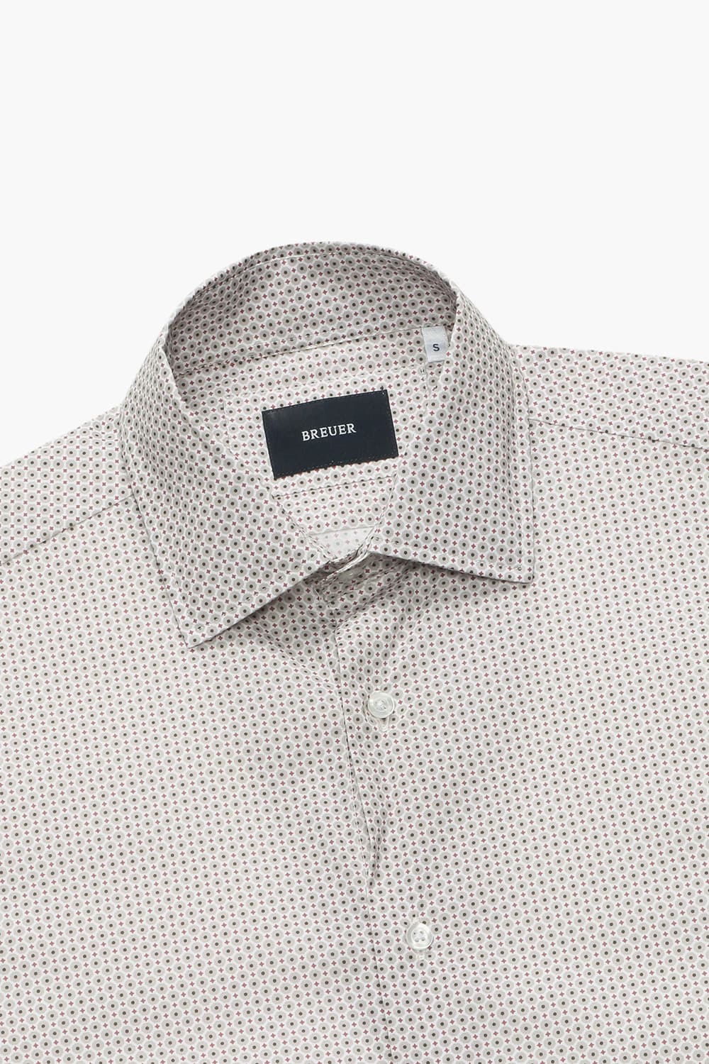 코튼 도트 패턴 851 레드 반소매 셔츠