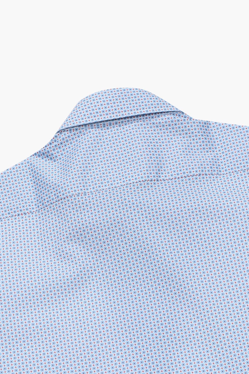 코튼 도트 패턴 851 블루 반소매 셔츠