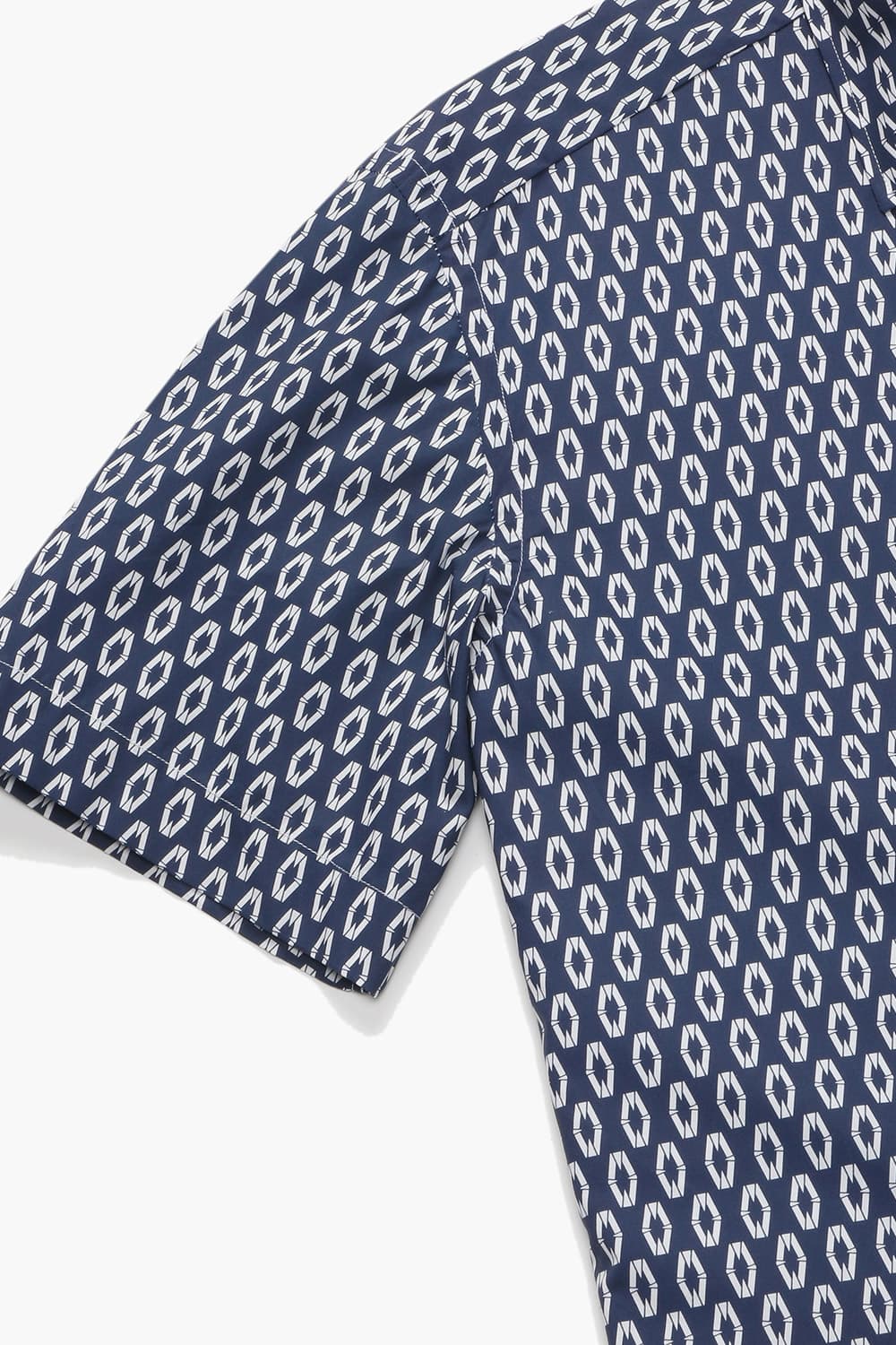 코튼 일러스트 도트 852 네이비 반소매 셔츠